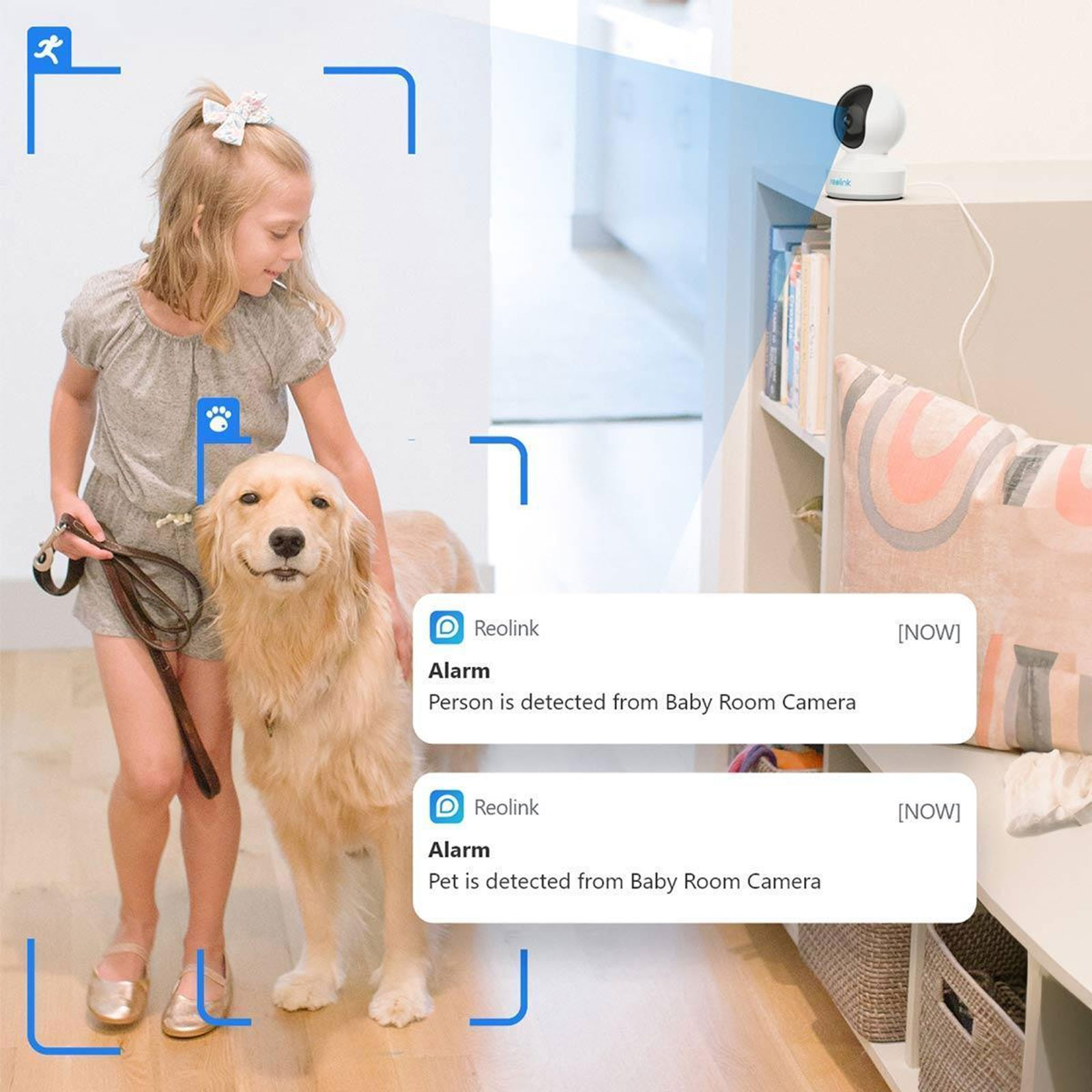 Reolink T1 PRO - E330 Innenkamera (Überwachungskamera, WLAN, Kompatibel mit Amazon Alexa, Google Assistant)