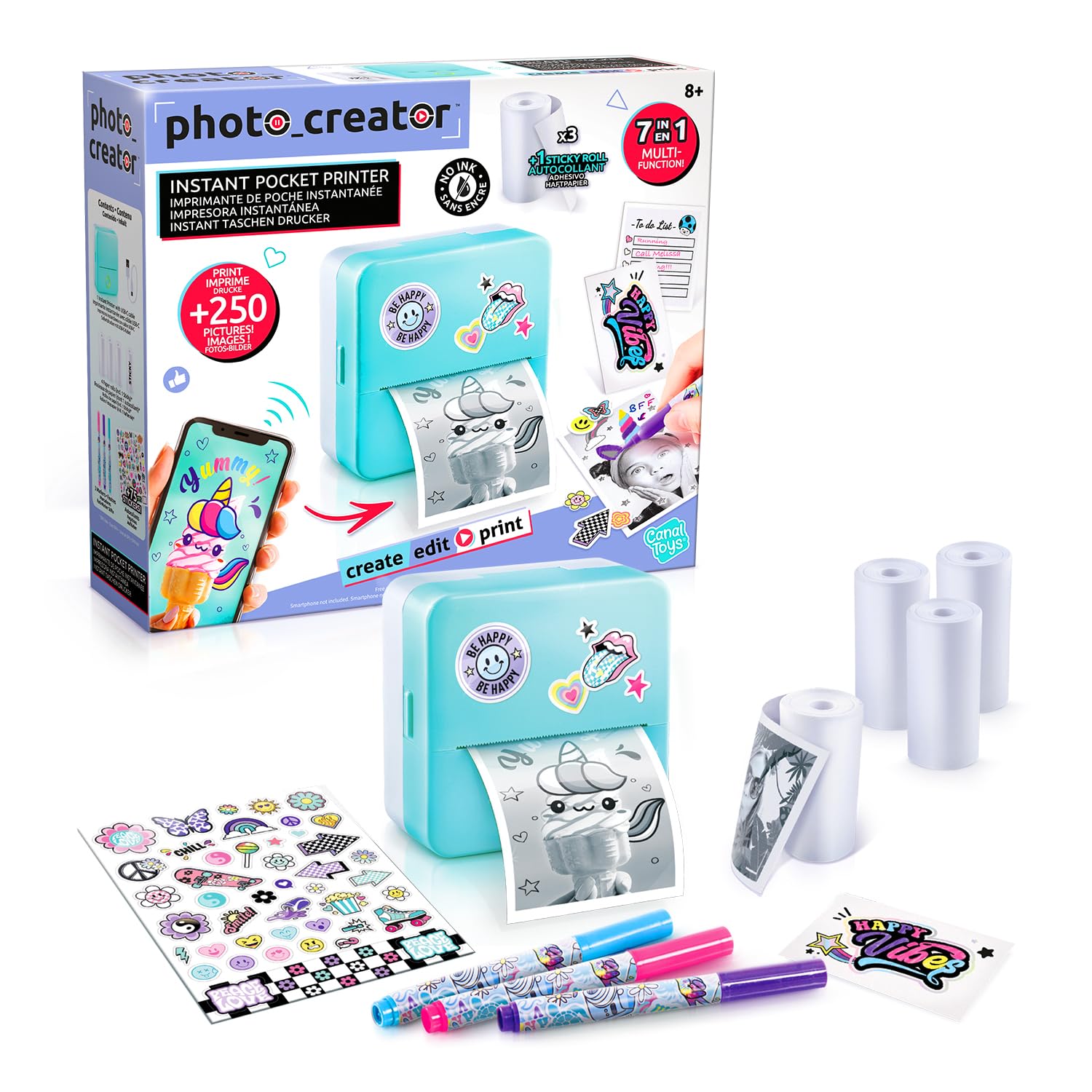 Canal Toys – Photo Creator – Taschenfotodrucker | 7-in-1 über App – Thermodruck