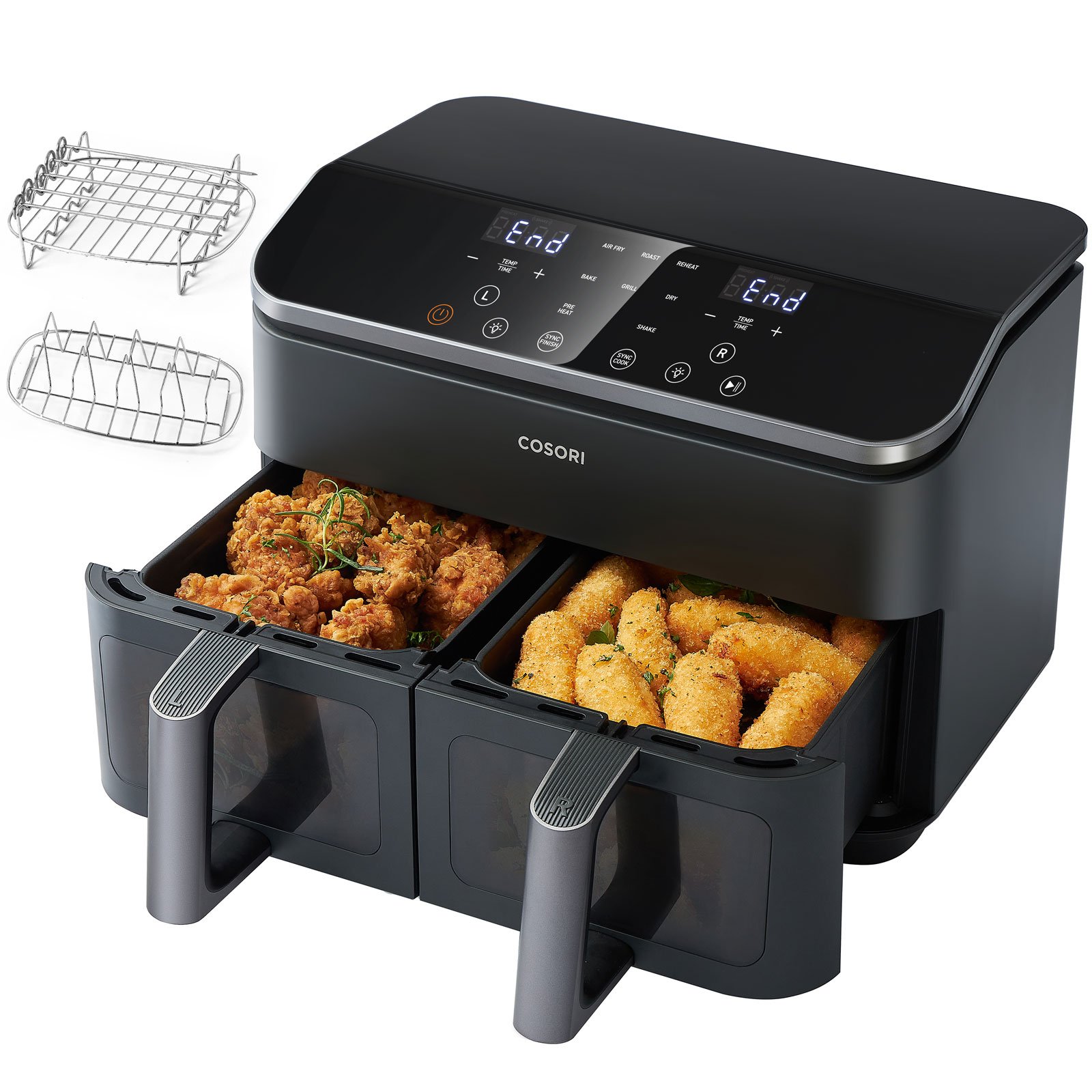 Cosori CAF-R901-AEU Doppel-Heißluftfritteuse Cosori CAF-R901-AEU Doppel-Heißluftfritteuse