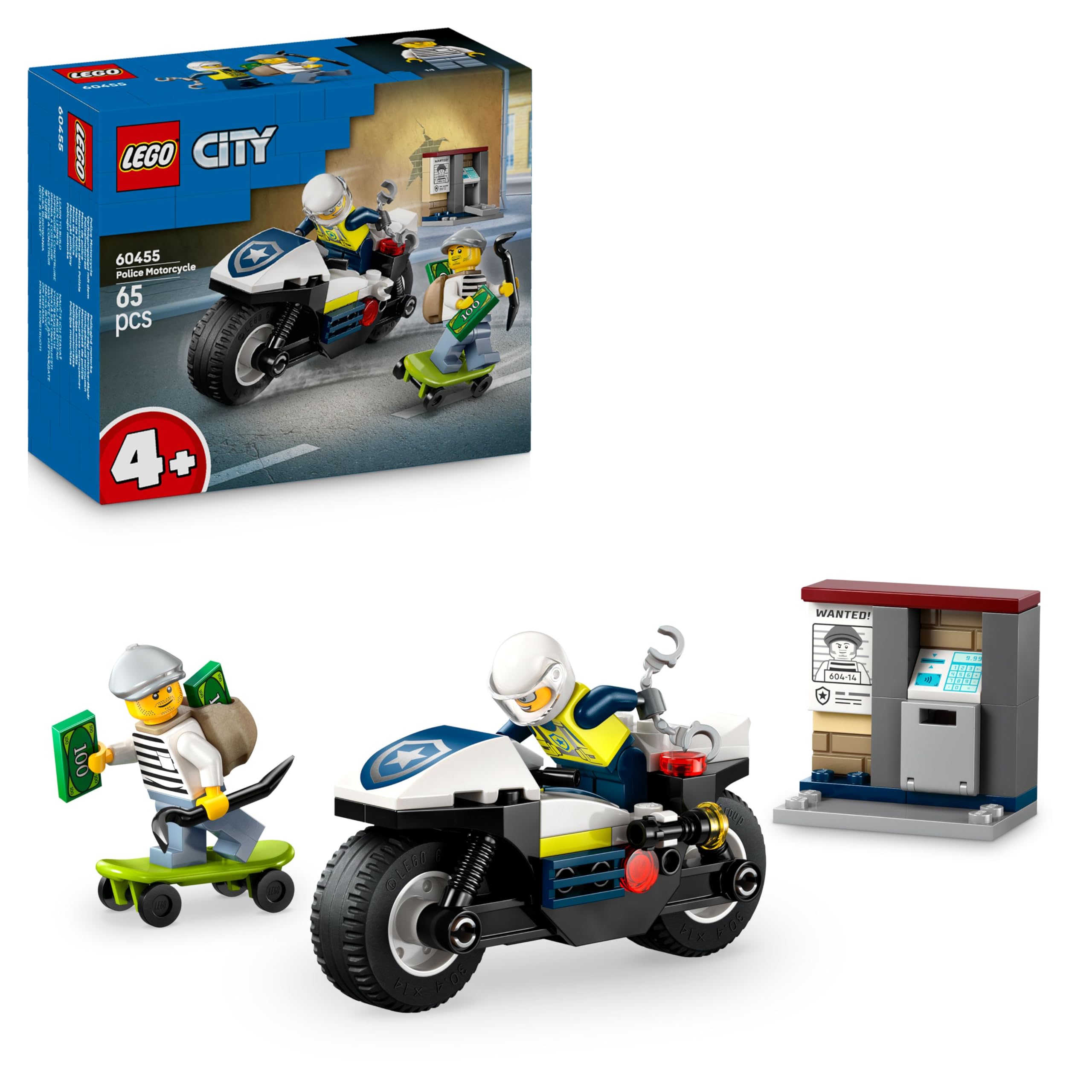 LEGO City Verfolgungsjagd mit dem Polizeimotorrad 60455