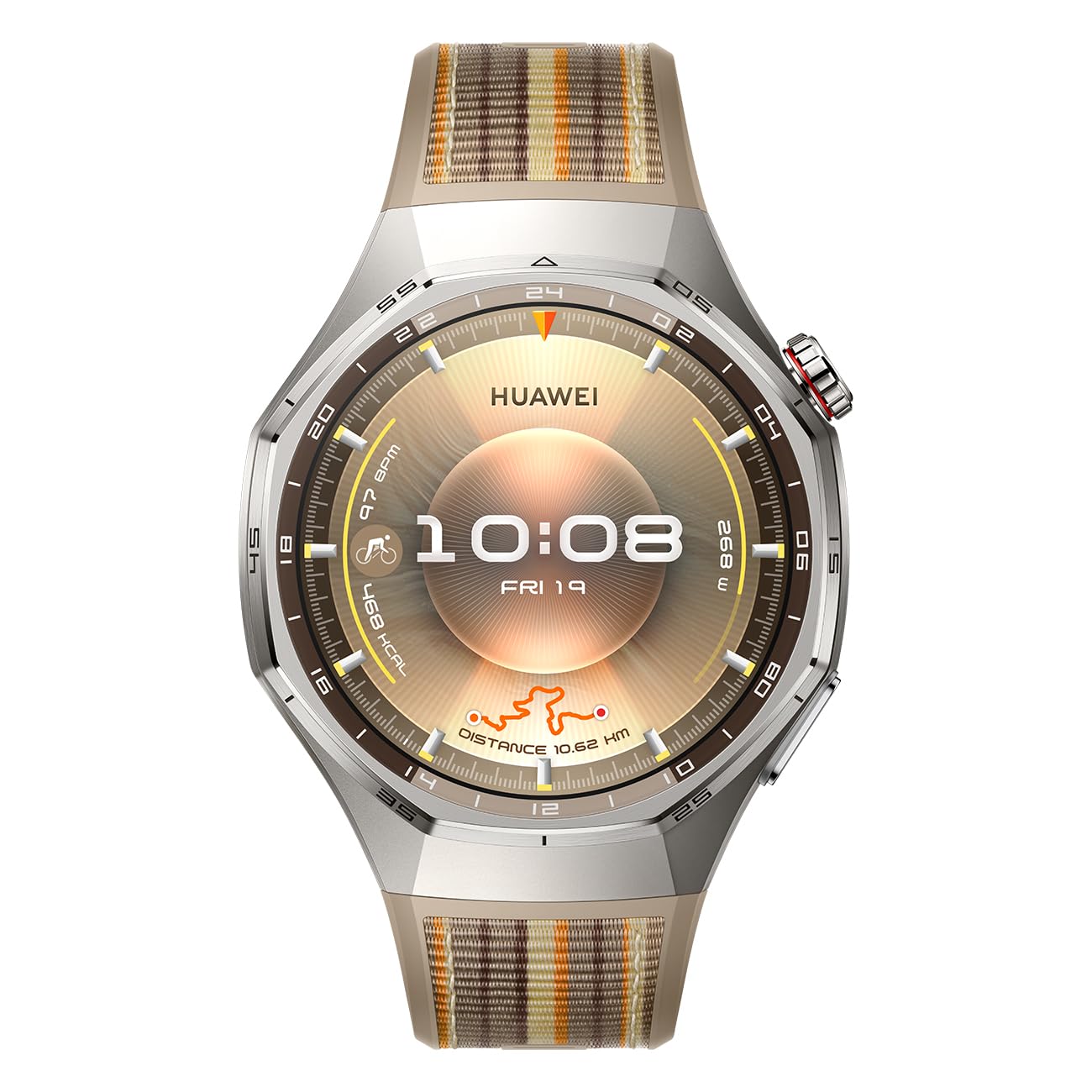 Huawei Watch GT6 Pro, 46mm, Titangehäuse mit braunem Nylonarmband Smartwatch