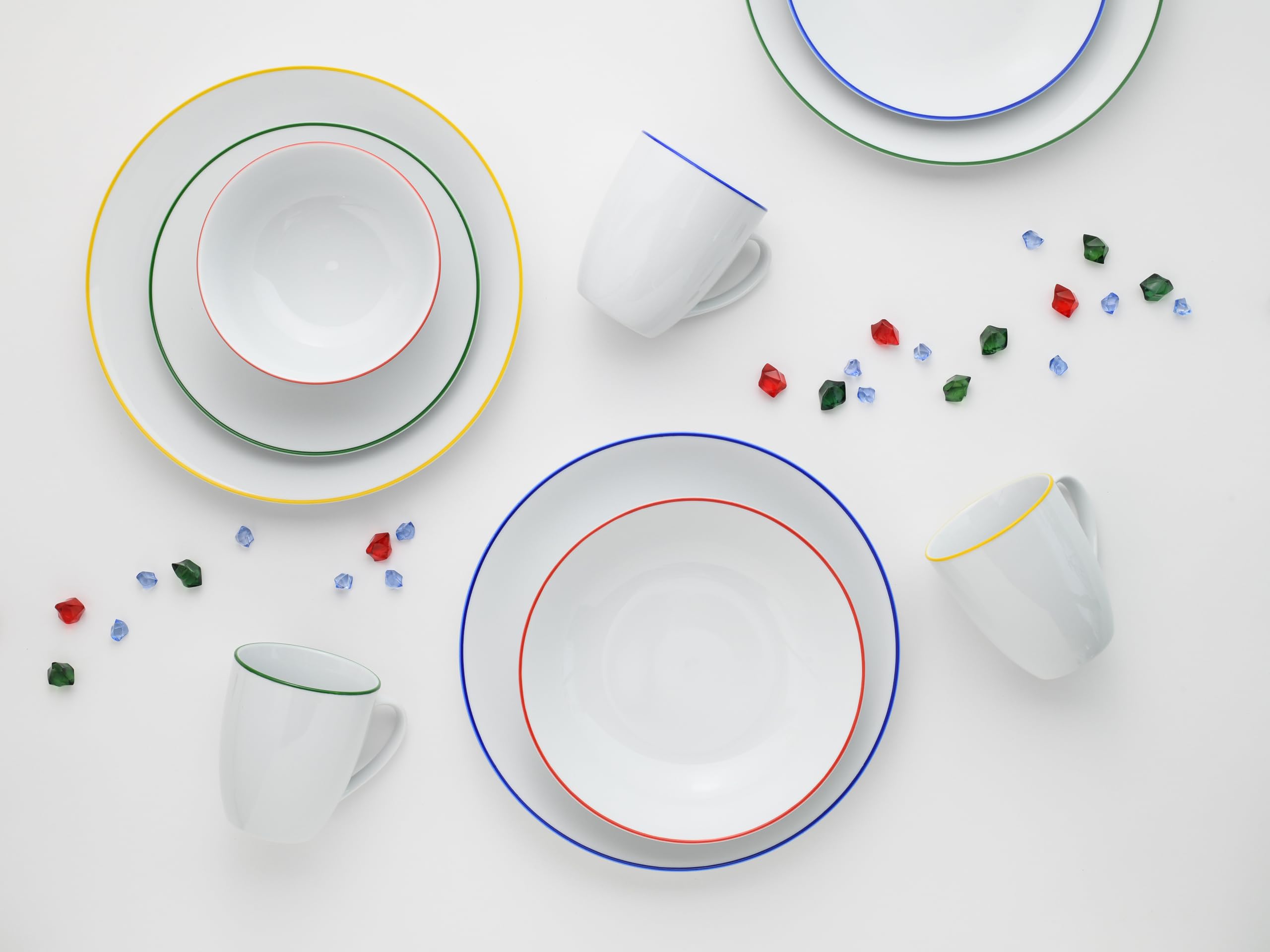 CreaTable Kombiservice 24055 Serie Luna Color Line 20-tlg 4 Personen