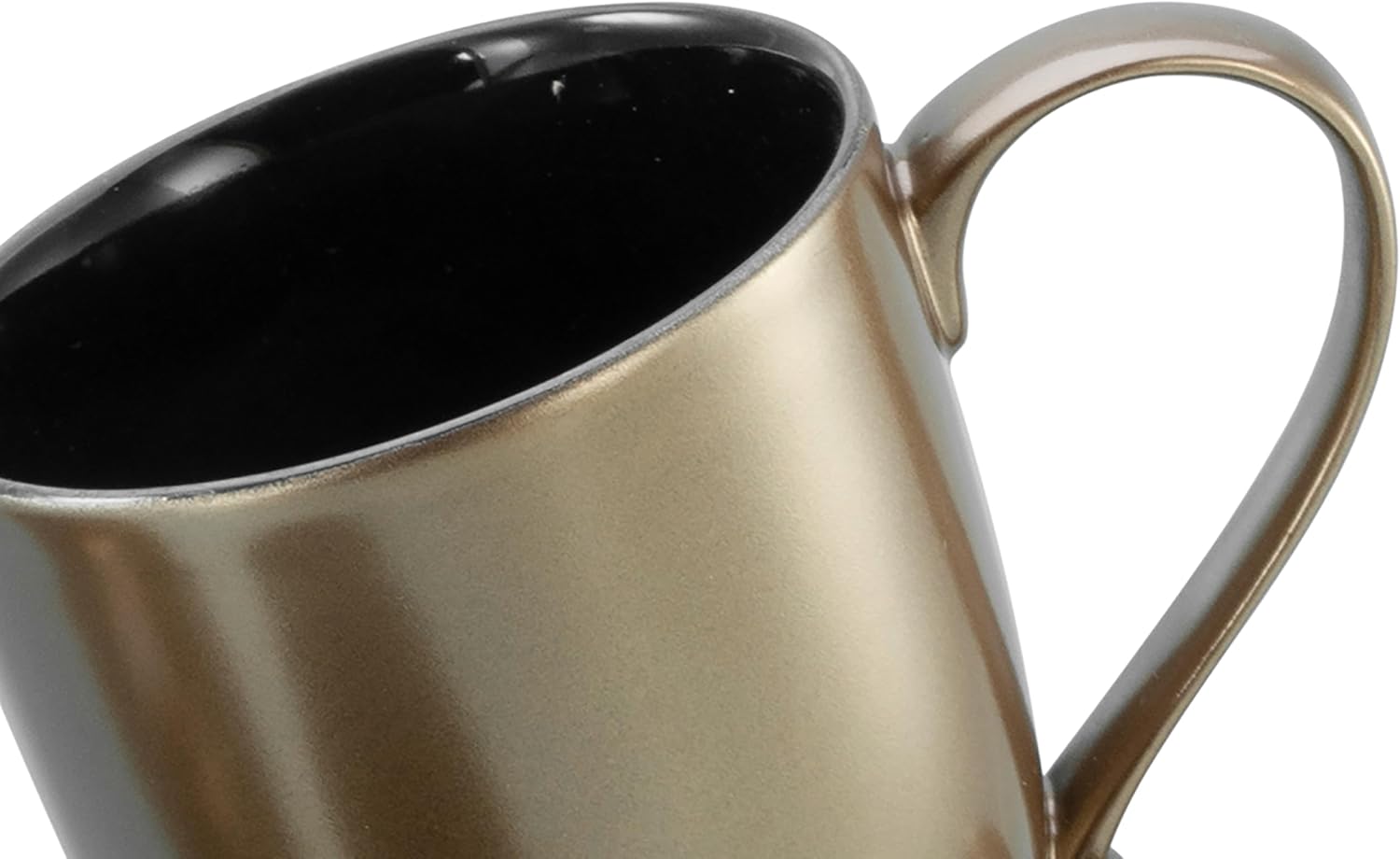CreaTable, 24332, Serie Golden Days Schwarz, 6-teiliges Geschirrset, Becherset aus Steinzeug