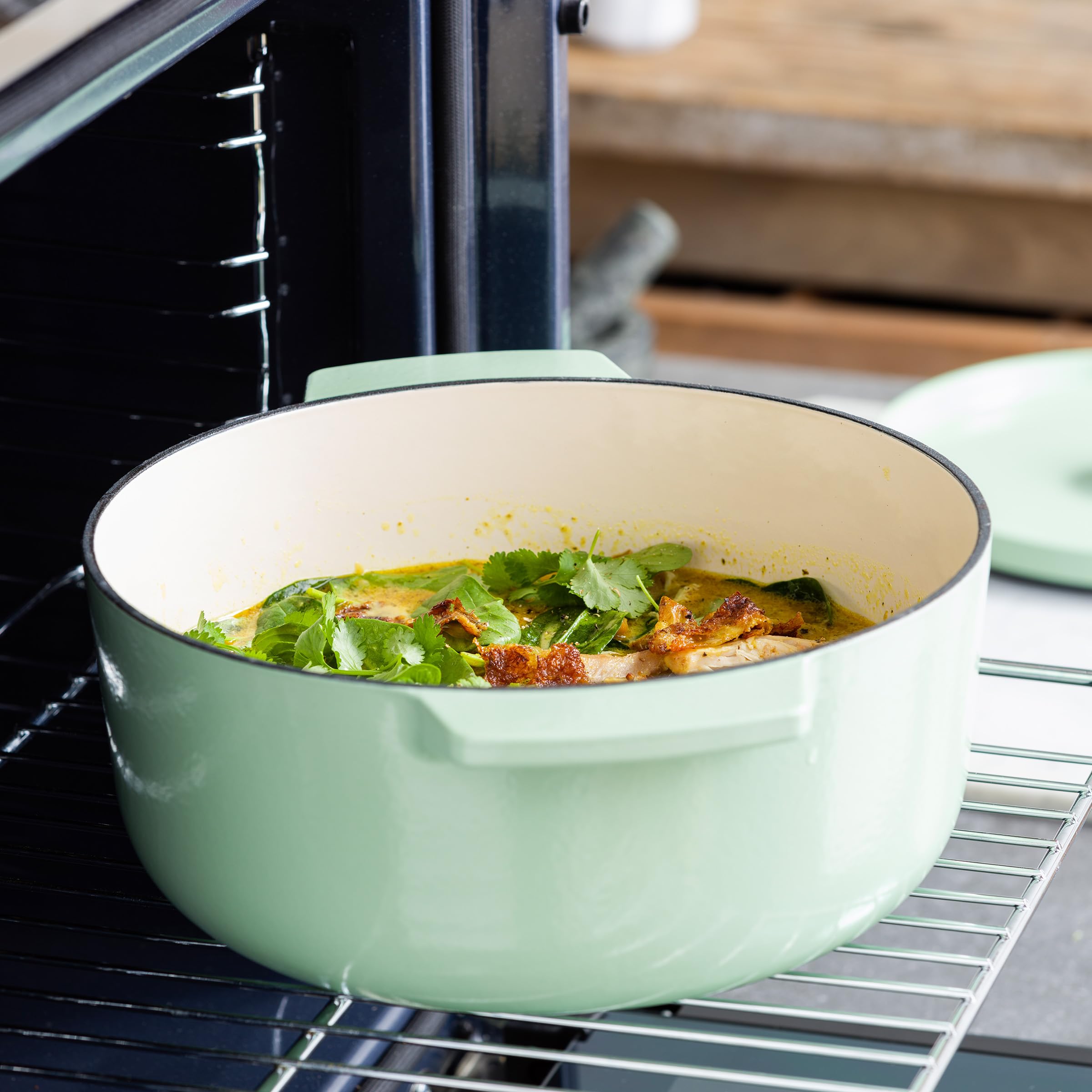 KitchenAid CC007434-001 Bräter mit Deckel - Rund - 5.2L 26cm Hellgrün