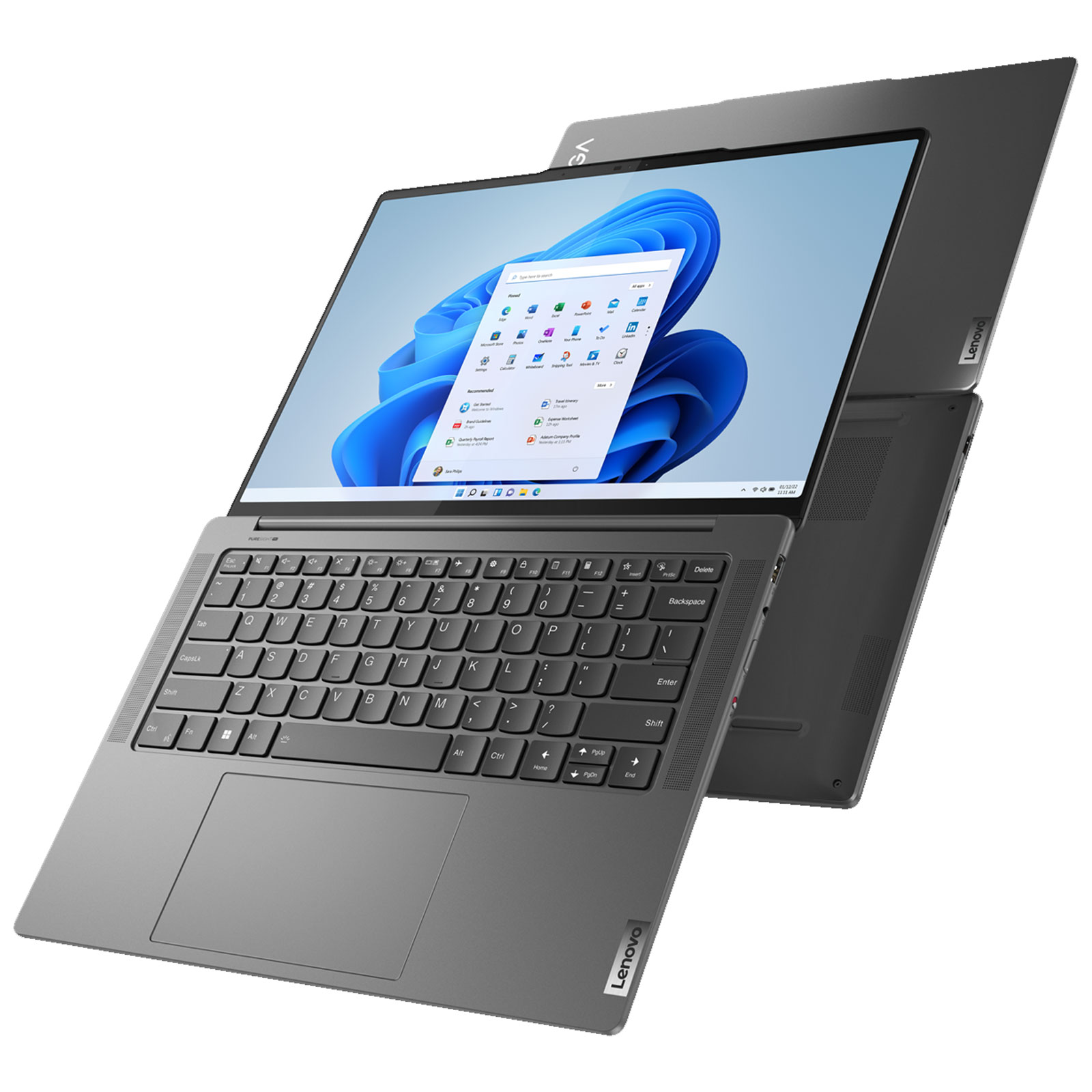 Lenovo Yoga 7 (14ARP8), Grau, 14 Zoll, WUXGA, AMD Ryzen 5 7535U, 16 GB, 512 GB M.2 SSD, AMD 660M (82YM004YGE)