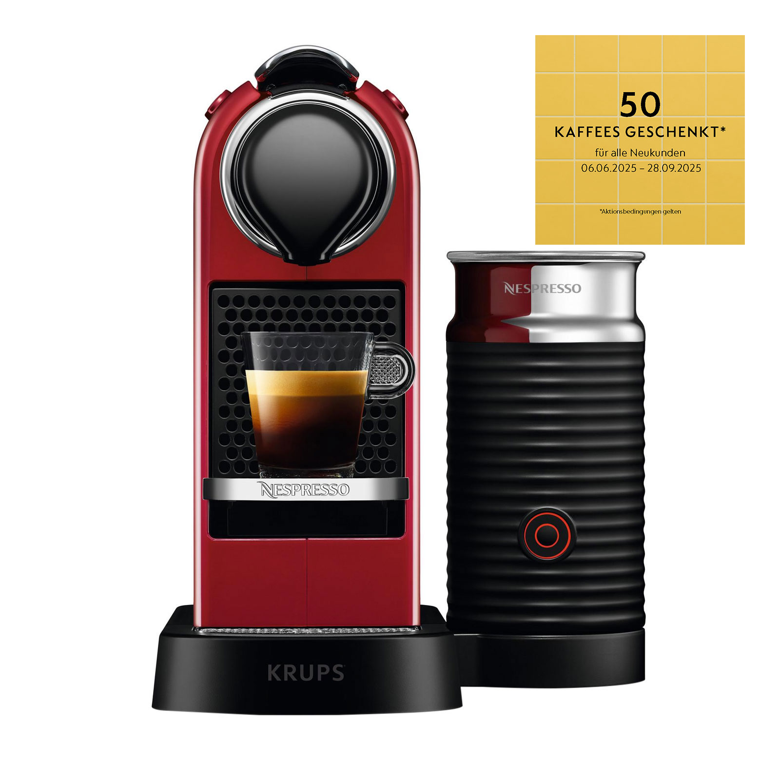 Krups XN 7615 Nespresso CitiZ&milk Cherry Red