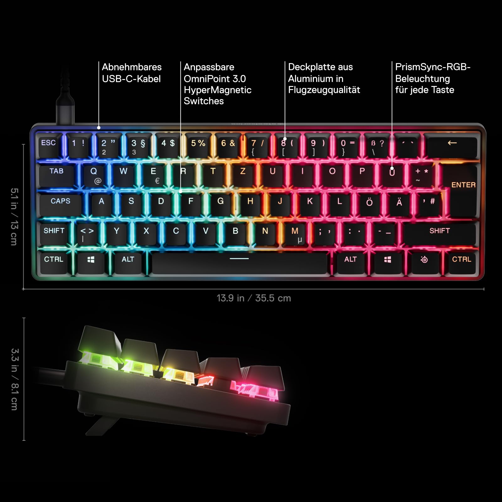 SteelSeries Apex Pro Mini Gen 3 Gaming Tastatur 60 Prozent