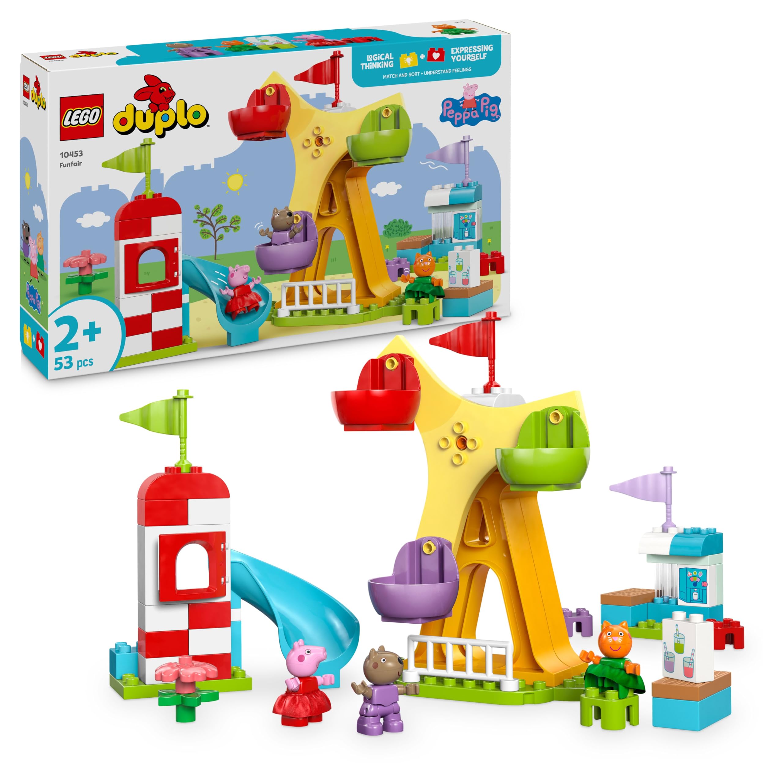 LEGO DUPLO Peppa Wutz Jahrmarkt - Montessori Spielzeug 10453
