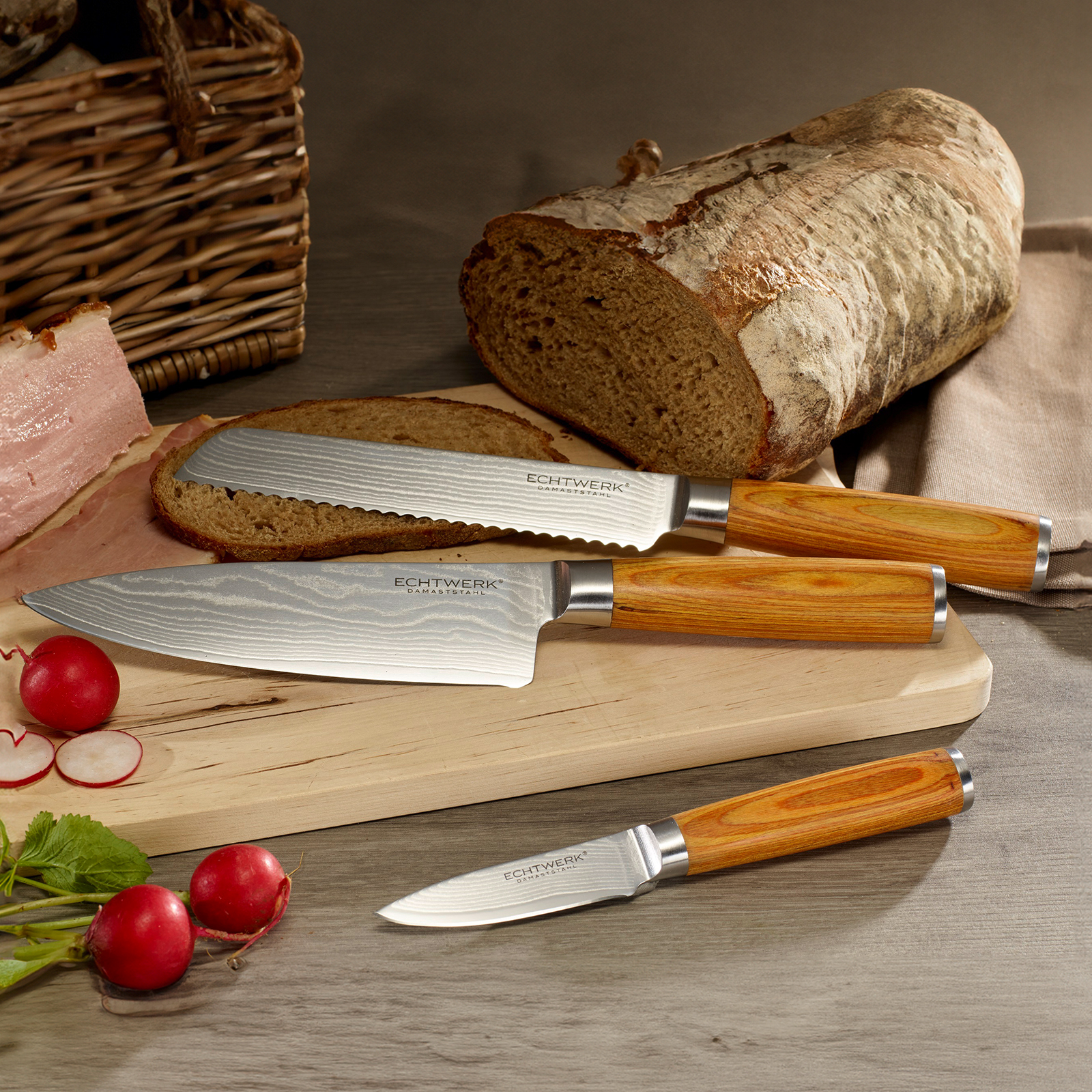 Echtwerk Damastmesser Set 3tlg.