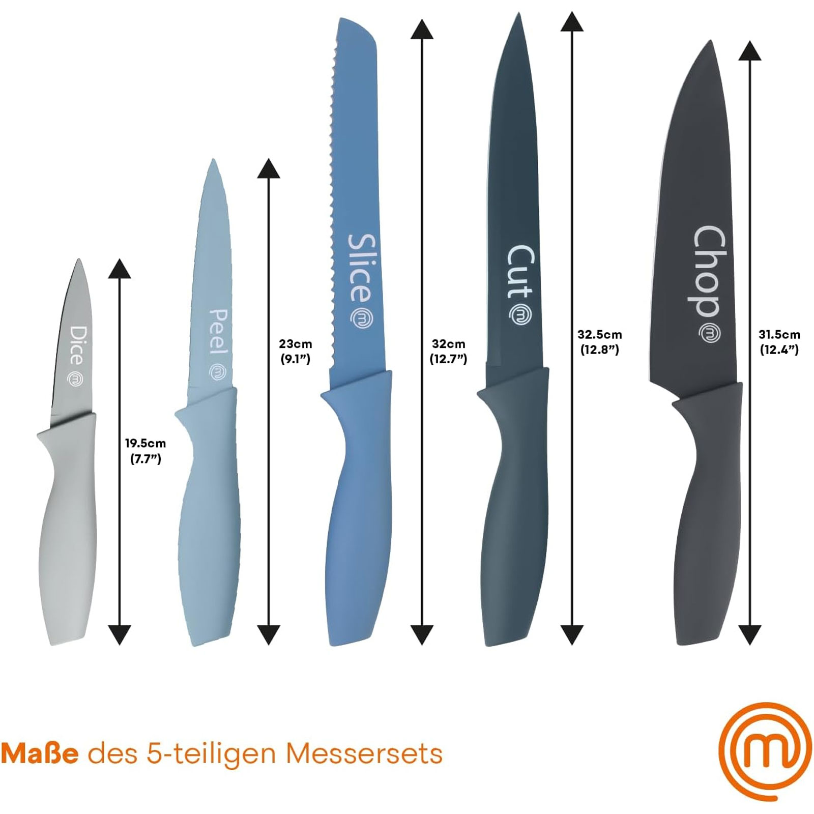 MasterChef FSC Schneidebrett + 5-teiliges Küchenmesser-Set