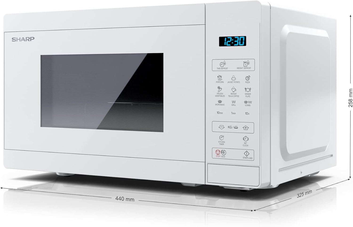 
SHARP MG02E-C Mikrowelle mit Grill (Mikrowelle: 800W, Grill: 1000W, 11 Leistungsstufen