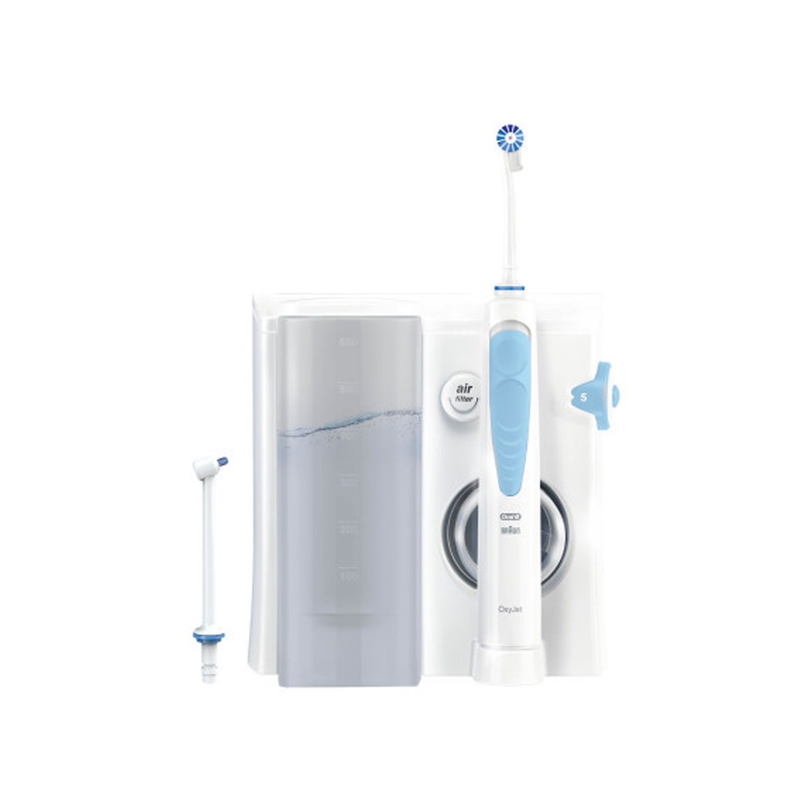Oral-B Munddusche Oxyjet (Oxyjet-Technologie, 5 Wasserdruck-Stufen, 4 Wasserstrahle, perfekt für Zahnspangen und Implantate