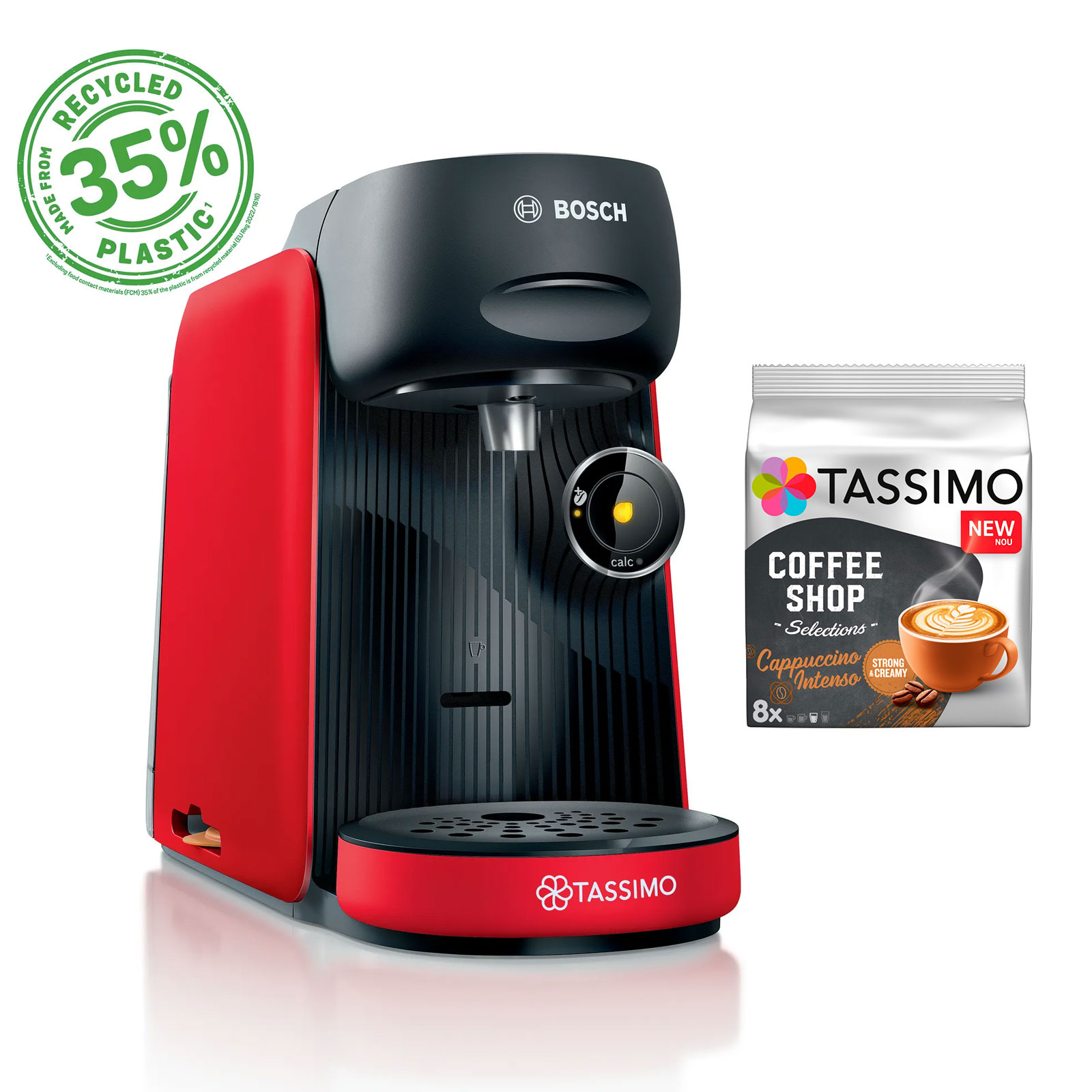 Bosch TAS16xx TASSIMO Multi-Getränke-Autom. FINESSE inkl. TASSIMO Kapseln Cappuccino Intenso