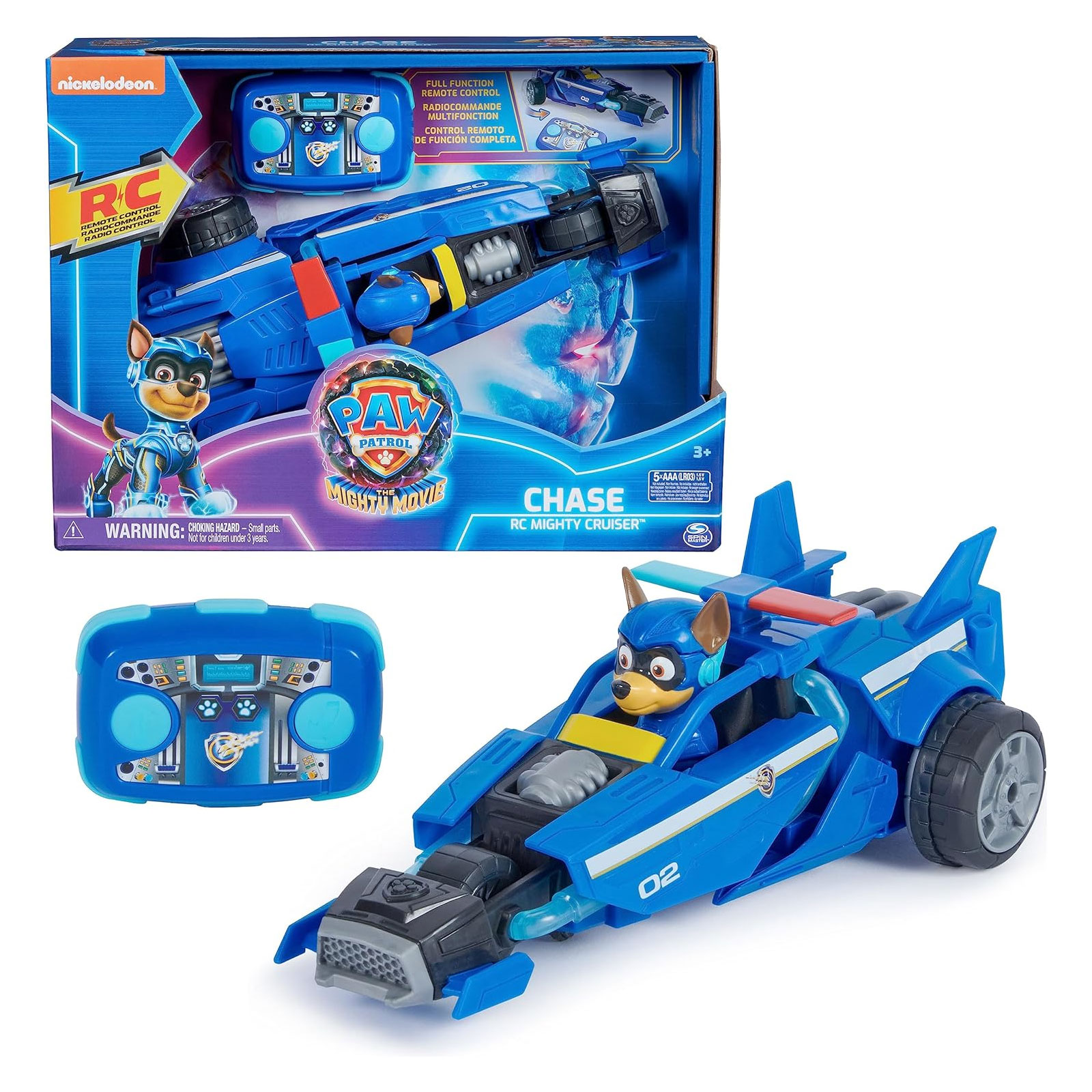 Paw Patrol Der Mighty Kinofilm, RC Polizeiauto mit Chase im Fahrersitz ferngesteuertes Auto