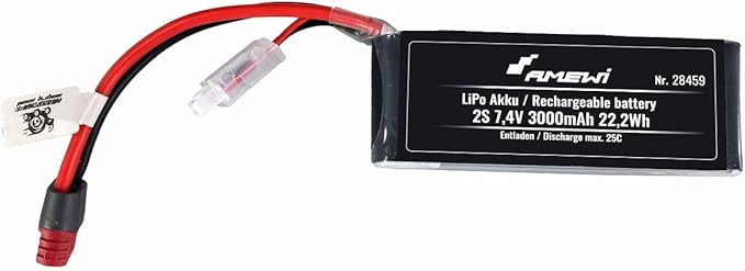 Amewi LiPo Akku 2S 7,4V 3000mAh 25C T-Stecker