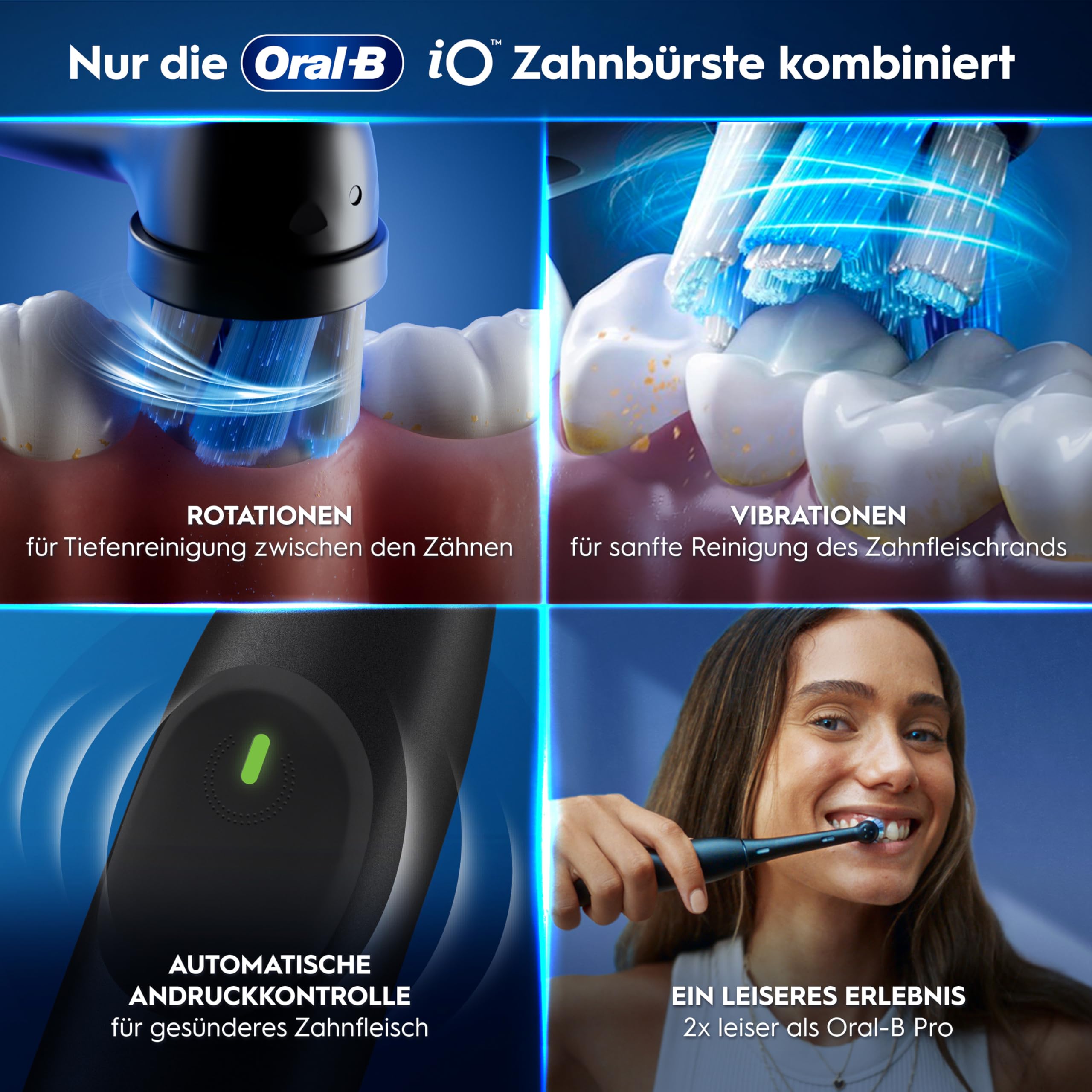 Oral-B iO 2 Black/Forest Doppelpack Zahnbürste inkl. 2 Aufsteckbürsten