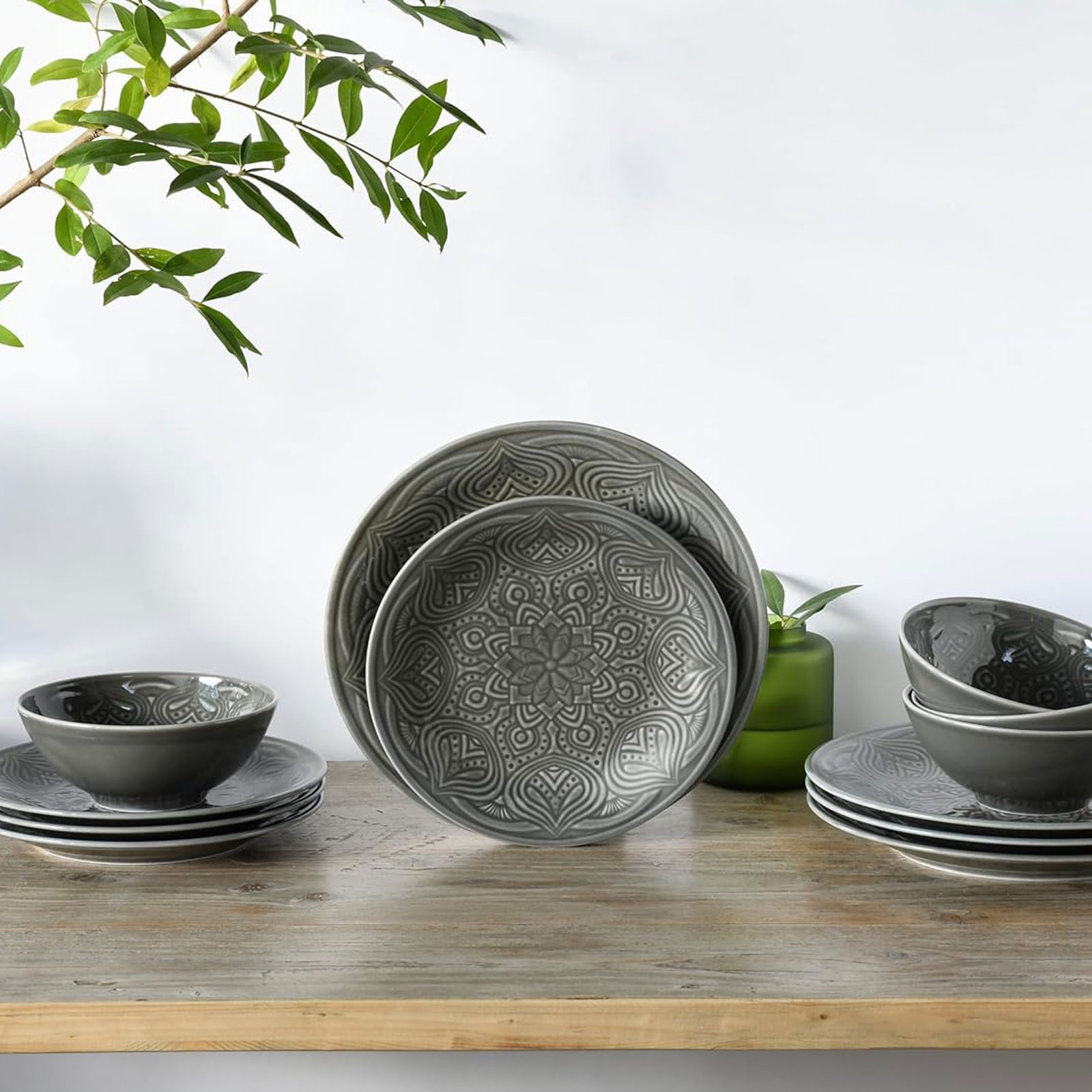 CreaTable Orient Mandala 21626 Geschirrset, 12-teilig