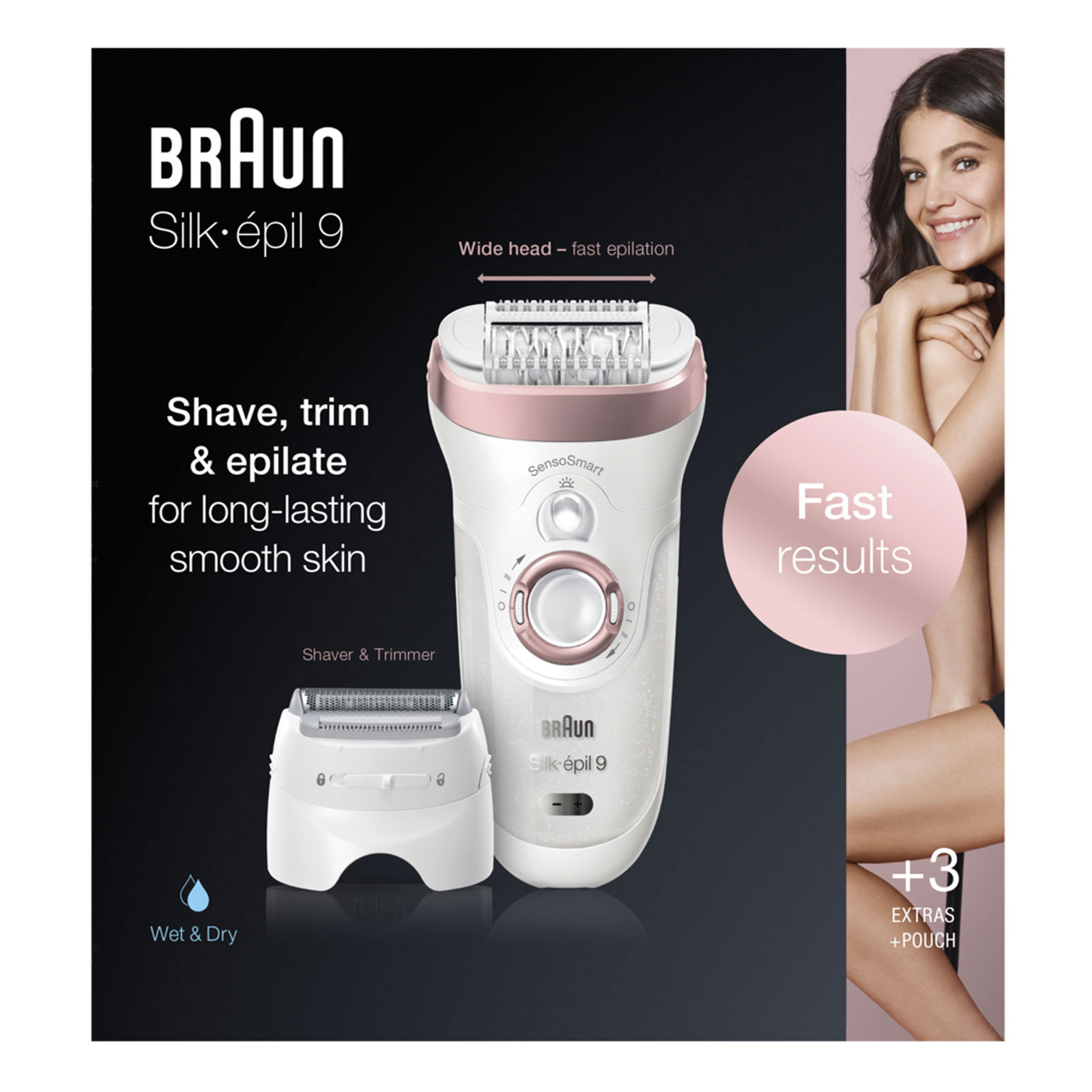 Braun Silk-épil 9-720 SensoSmart Epilierer + Braun Handtuch (lila)