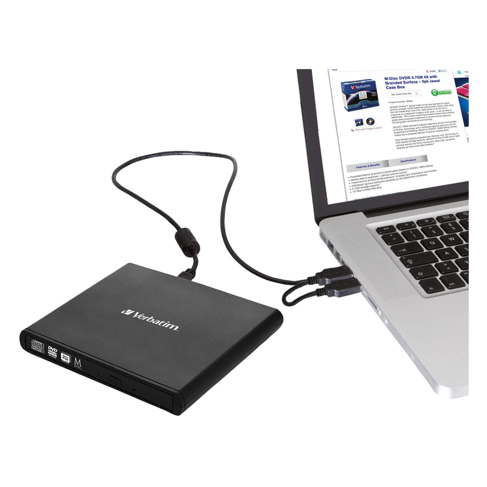 Verbatim Mobile DVD-Brenner USB 2.0 light Version