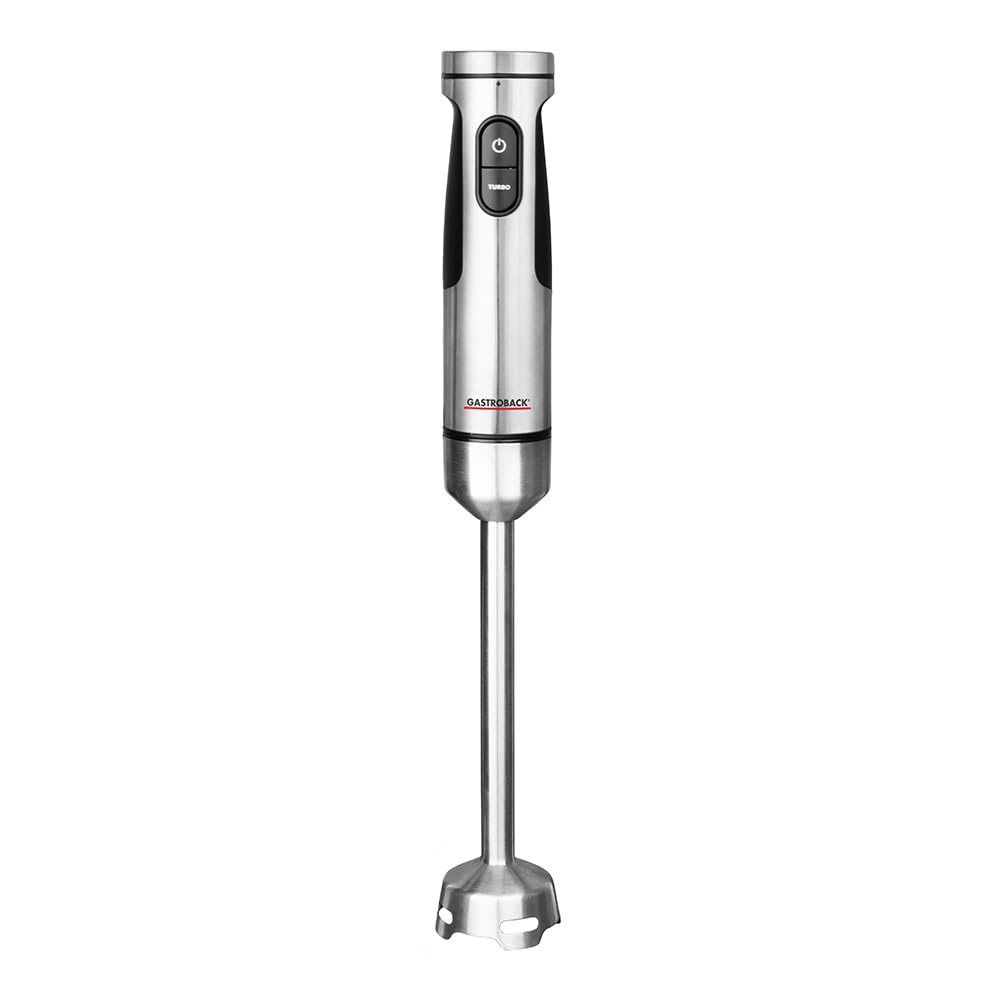 GASTROBACK Edelstahl Stabmixer 1500 Watt - Pürierstab mit 2 Mixaufsätzen