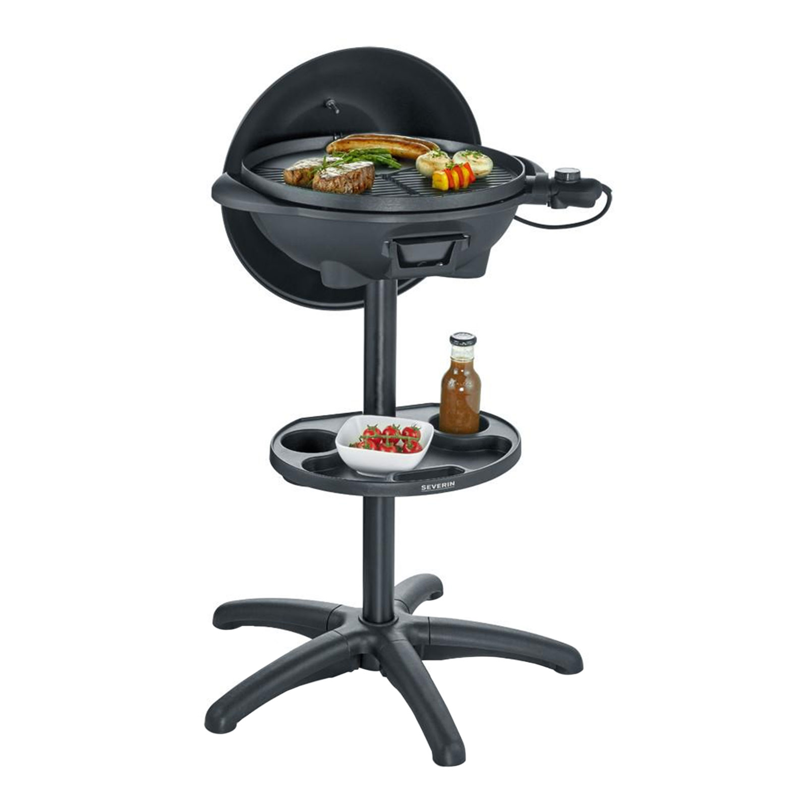 Severin PG 8541 Barbecue-Elektrogrill mit Haube matt-schwarz