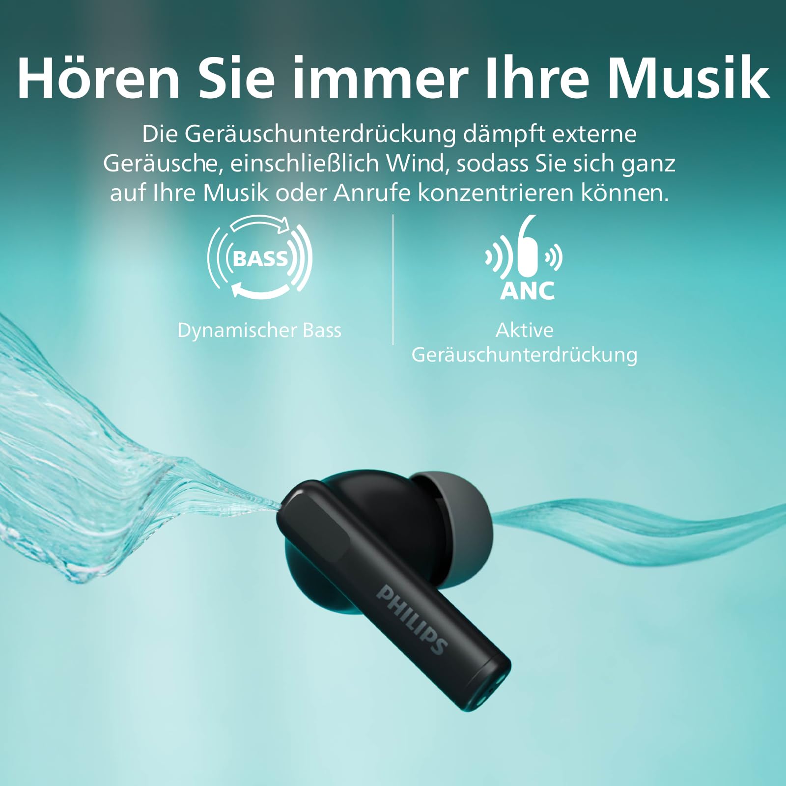 Philips TAT2520 True Wireless Bluetooth-In-Ohr-Hörer mit Geräuschunterdrückung
