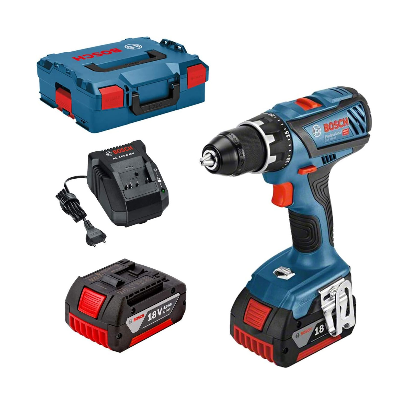 Bosch Professional GSR 18V-28 0615990L7K Akku-Bohrschrauber 18 V 3.0 Ah Li-Ion inkl. Koffer, inkl. 2. Akku