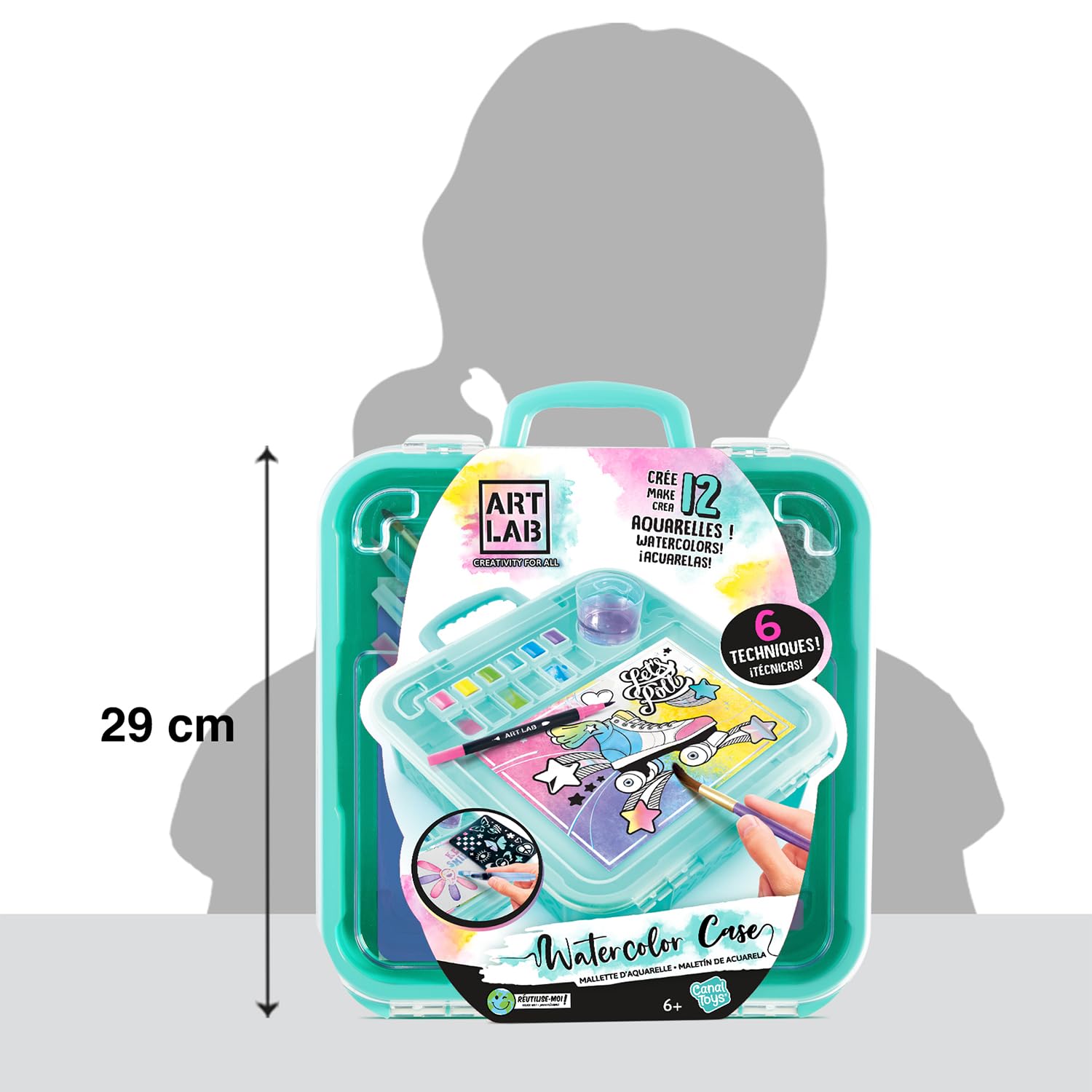 Canal Toys - Art Lab - Aquarell-Set im Koffer - 12 Farben & 6 Maltechniken