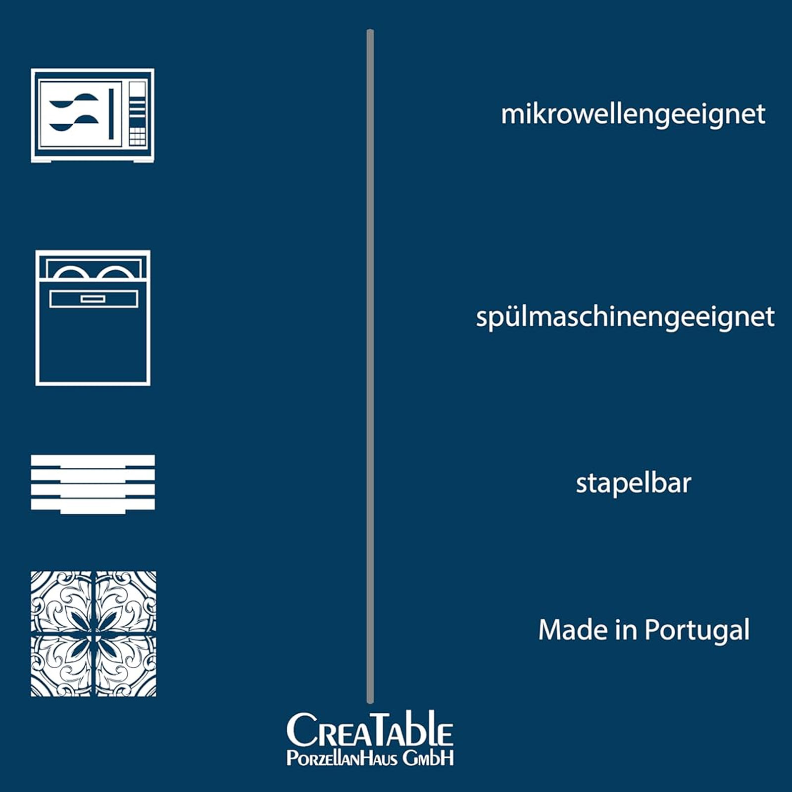 CreaTable Futuro 21533 Kombiservice Set, 8-teilig