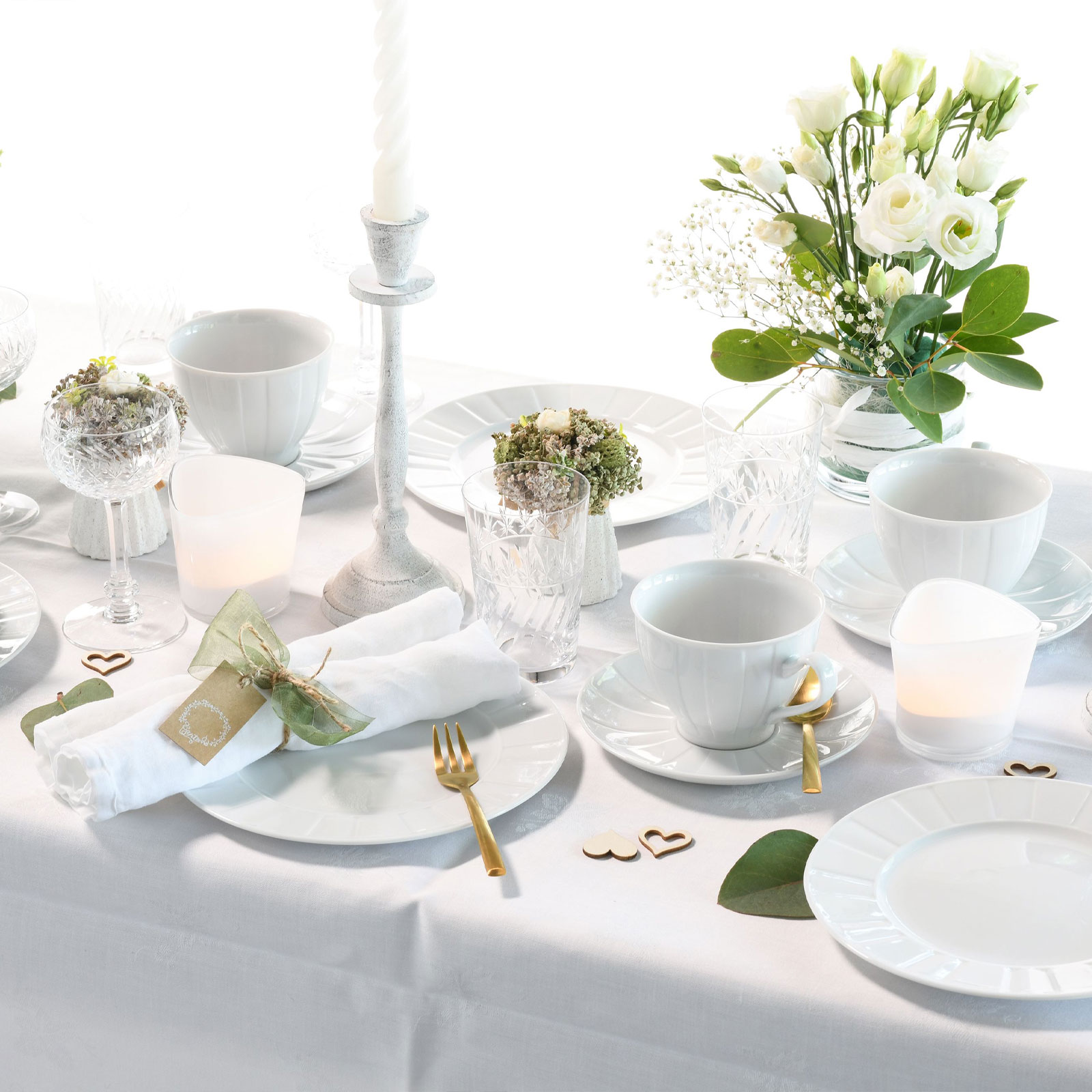 CreaTable Barcelona 17607 Kaffeeservice aus Porzellan, 18-teilig