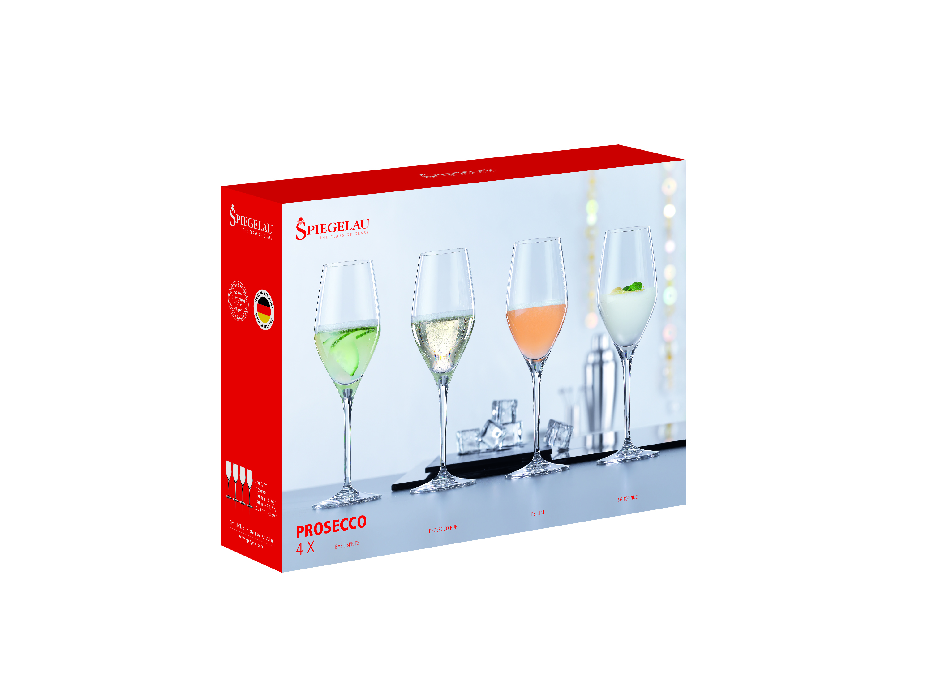 Spiegelau Spezialgläser Prosecco Glas 270 ml Set 4-tlg.