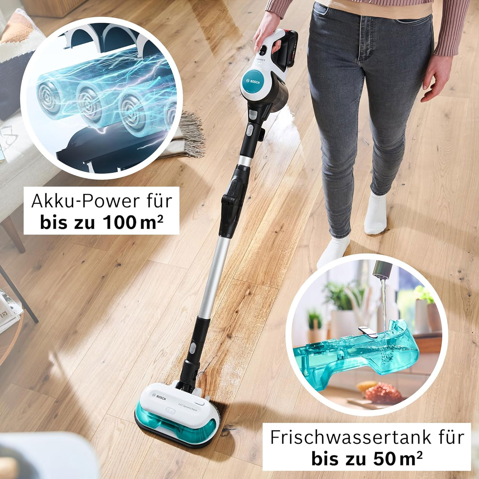 Bosch Unlimited 7 ProHygienic Aqua BKS71HYG1 Akku-Staubsauger