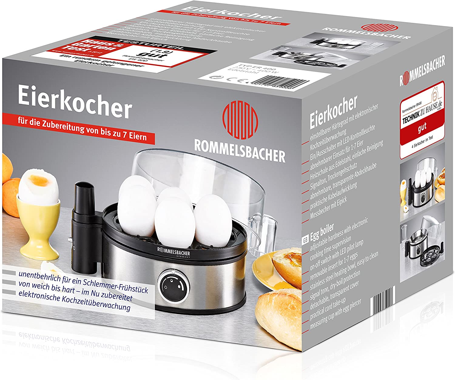 Rommelsbacher ER 400 Edelstahl Eierkocher