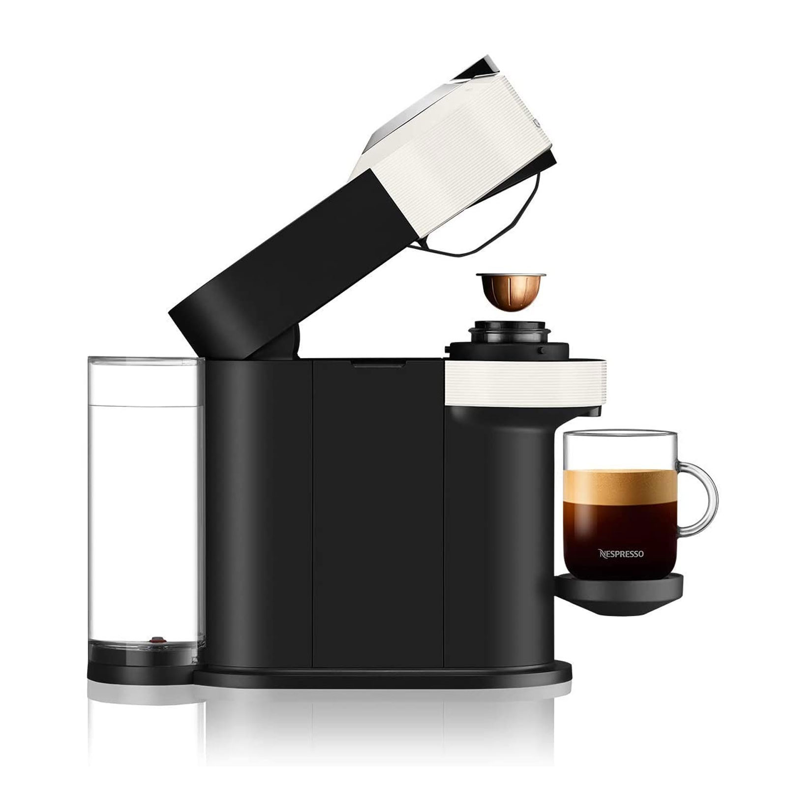 Delonghi ENV120.W VertuoNext Basic + Nespresso Geschenk-Set Recycling Behälter + Travel Mug