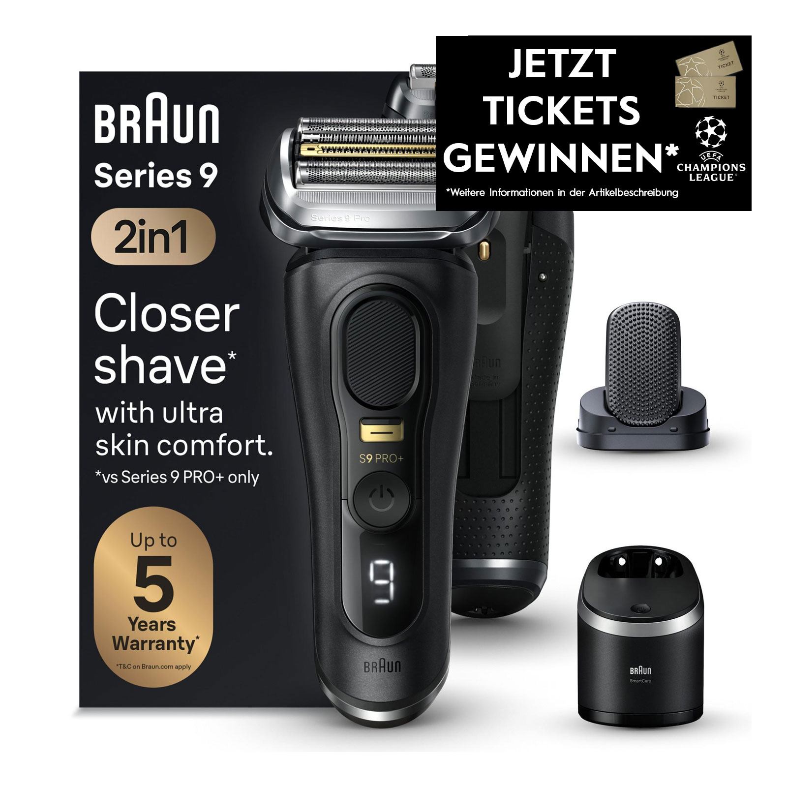 BRAUN Herrenrasierer Series 9 Pro+ 9590cc ProComfort Aufsatz