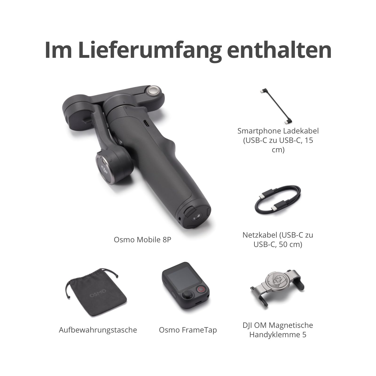 Osmo Mobile 8P Gimbal-Stabilisator für iPhone & Android, Fernsteuerung