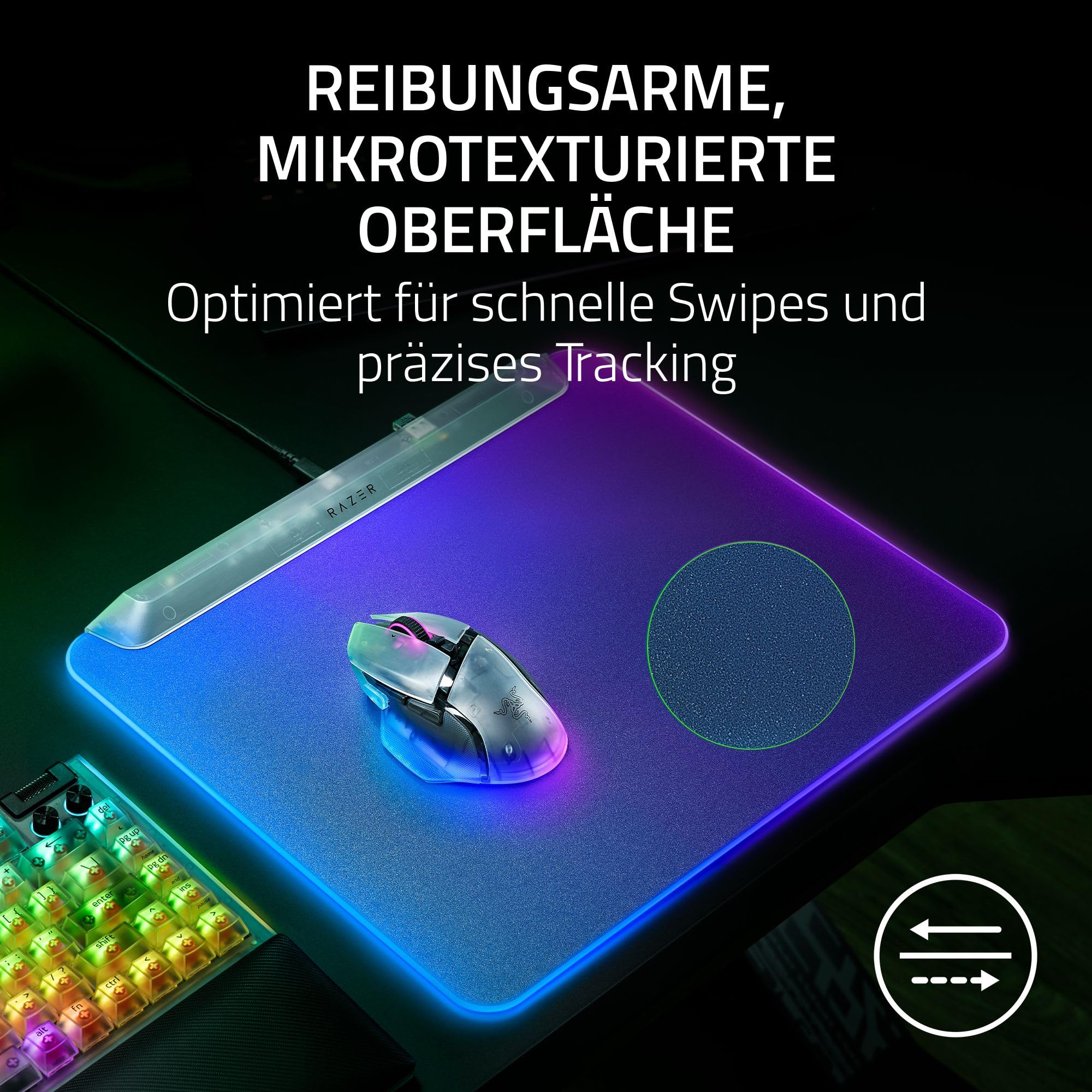 Razer Firefly V2 Pro Phantom White - Voll beleuchtete Gaming-Mausmatte