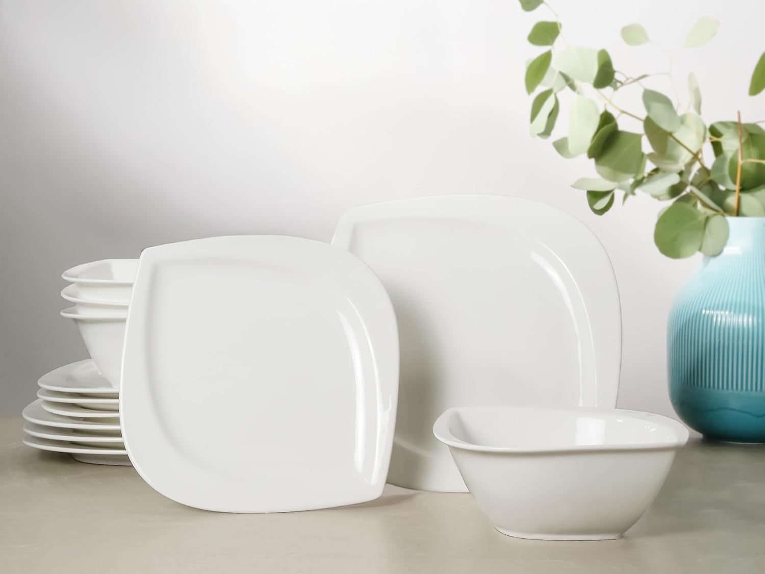 CreaTable, 11443, Serie Melbourne, 12-teiliges Geschirrset, Teller Set aus Porzellan