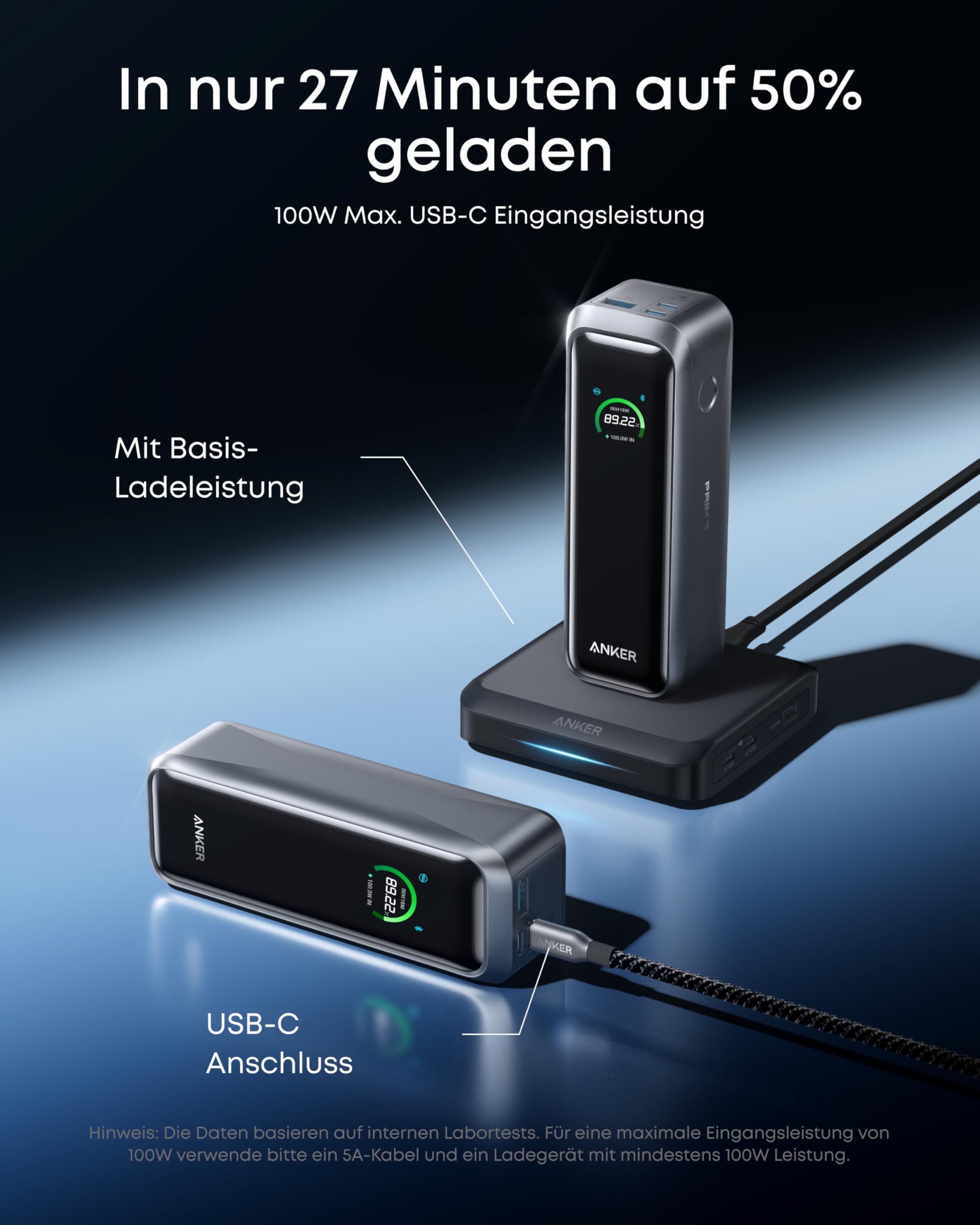 Anker Prime Powerbank 20100mAh tragbares Ladegerät