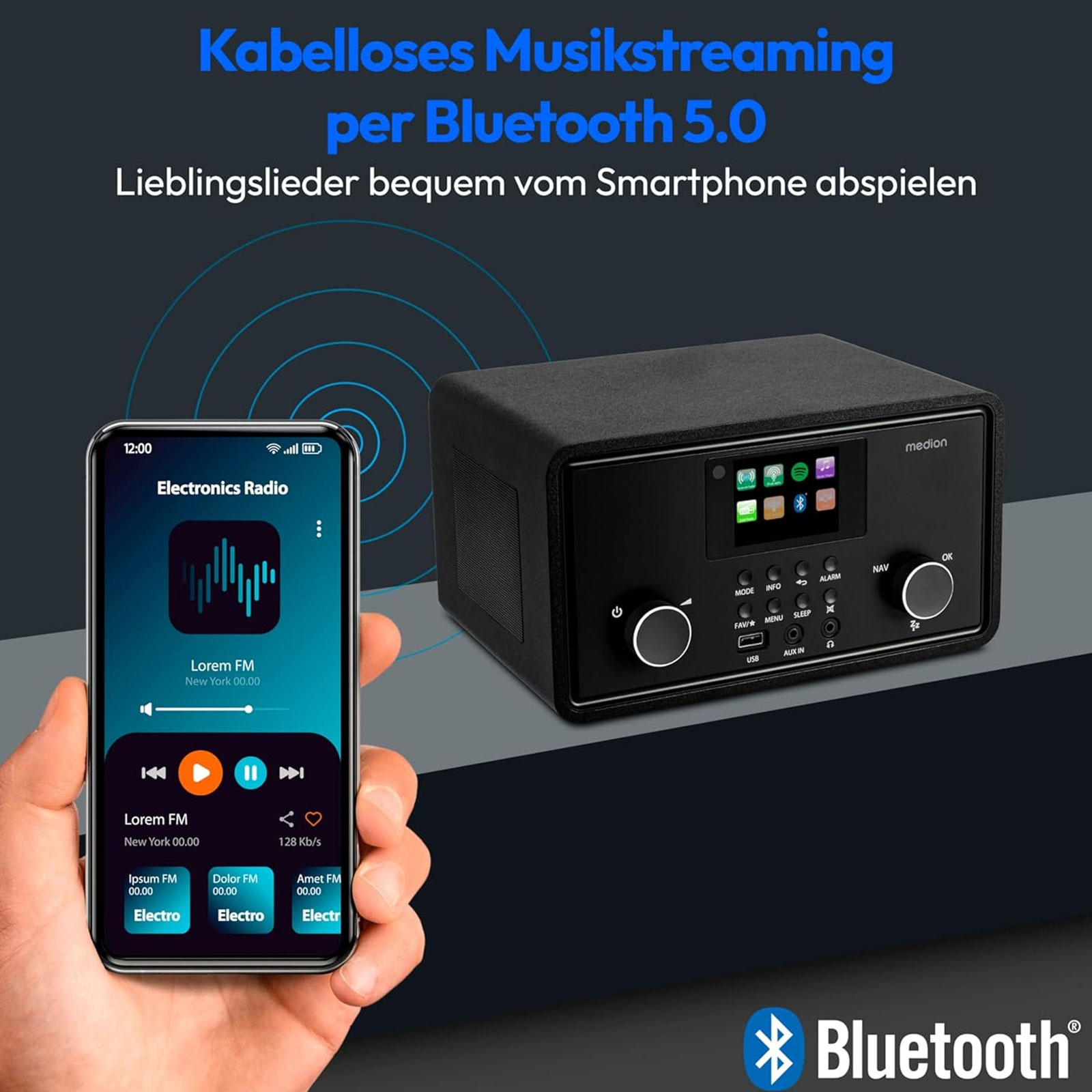 Medion Internetradio MD88069 Internetradio schwarz
