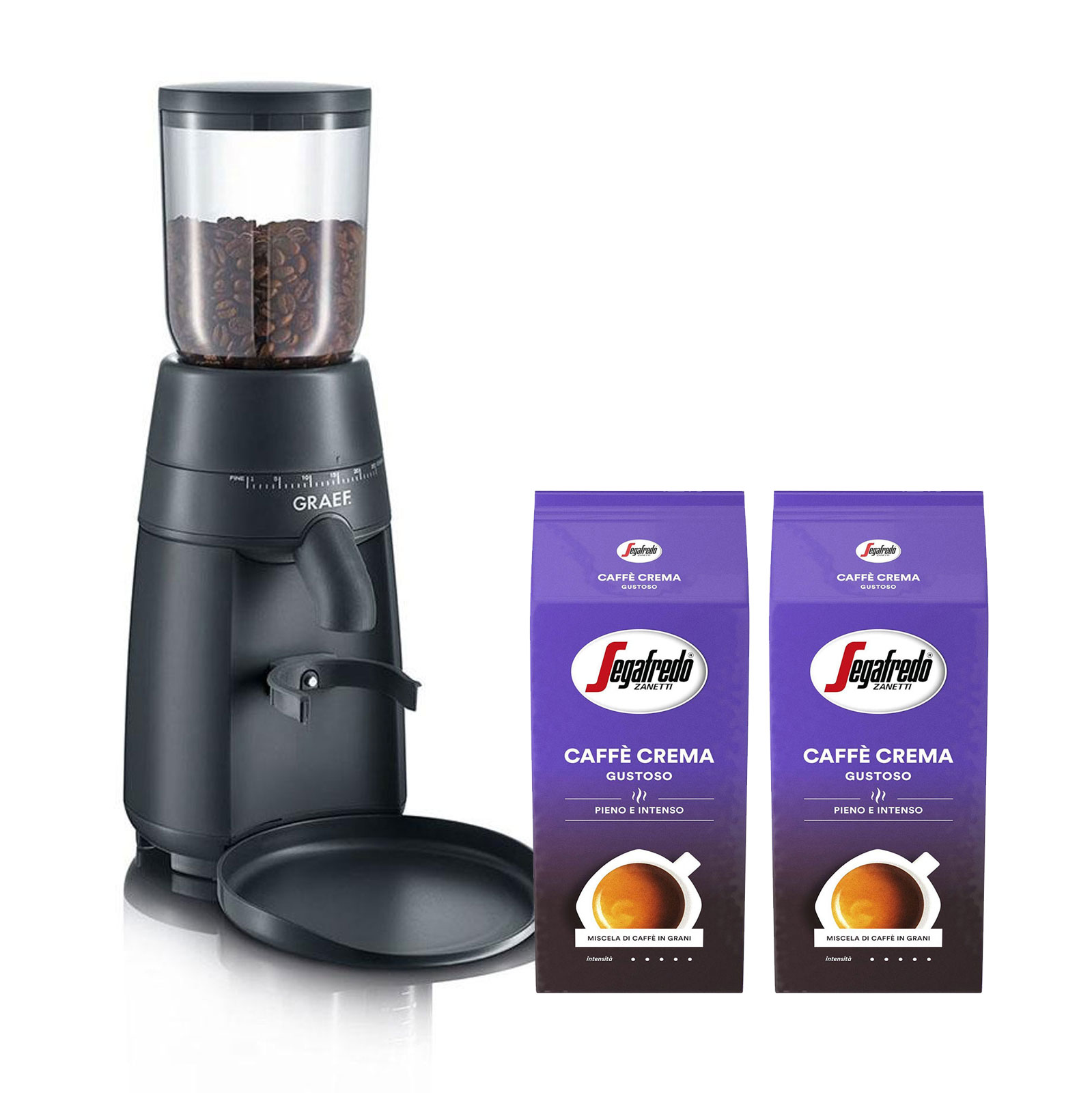 Graef CM 702 Kaffeemühle inkl 2x Segafredo Caffe 1000g Kaffeebohnen 