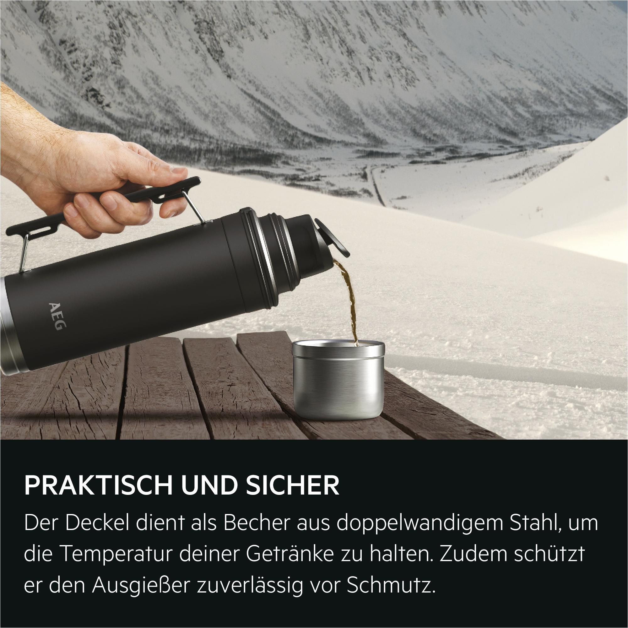 AEG ATHJ02 Thermosflasche, 1 l Fassungsvermögen, Schwarz