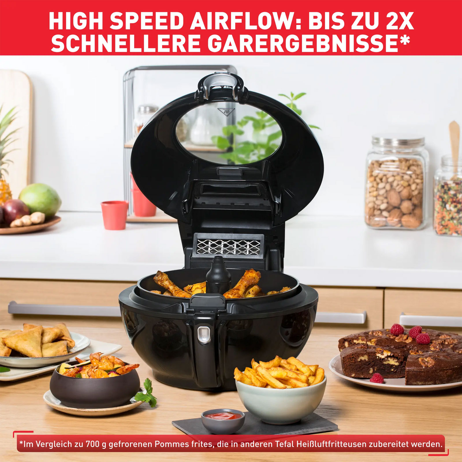 TEFAL FZ 773815 ActiFry Genius Smart Heißluft-Fritteuse schwarz