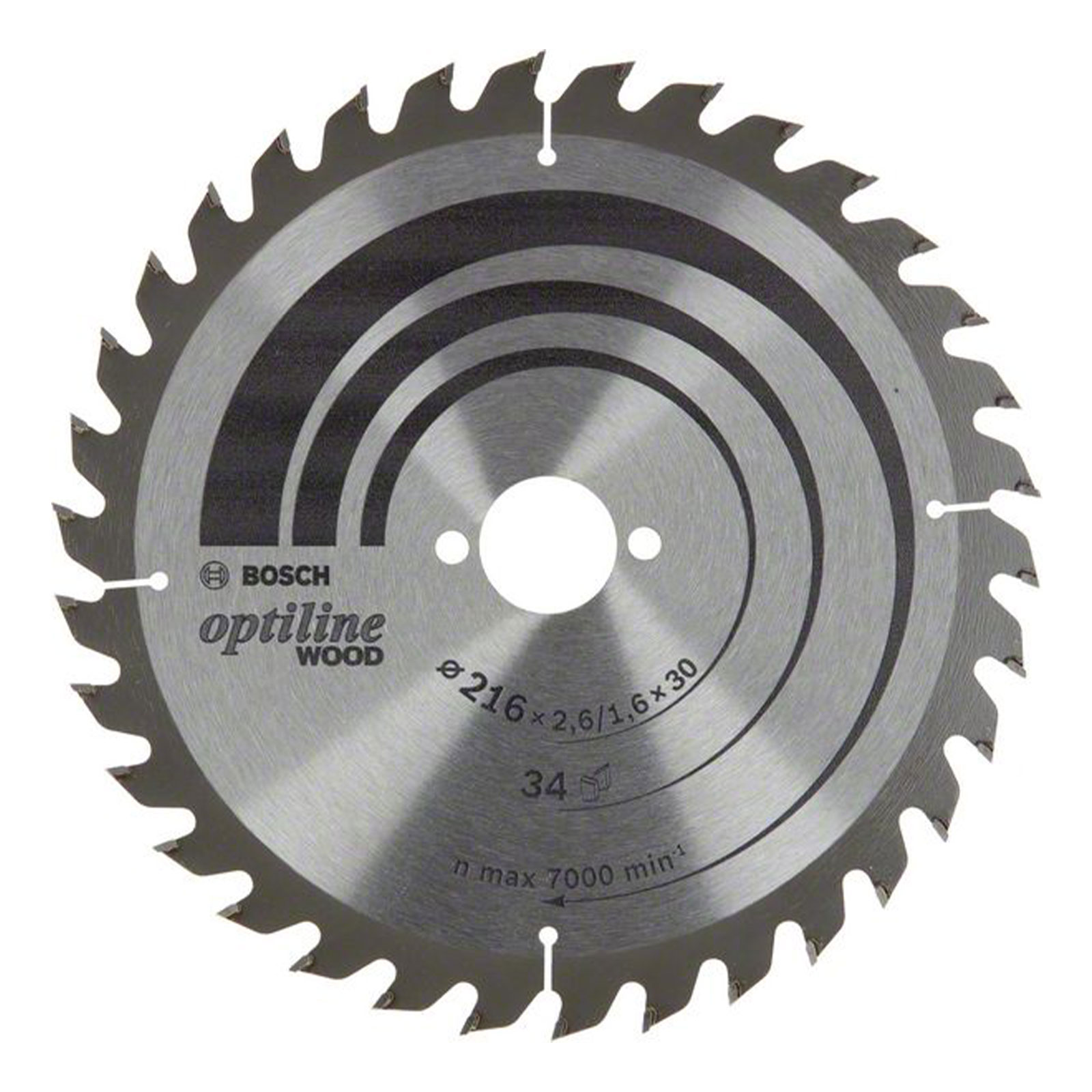 Bosch Professional Optiline Wood Kreissaegeblatt 216 x 2,6 / 1,6 x 30, 34 Zaehne
