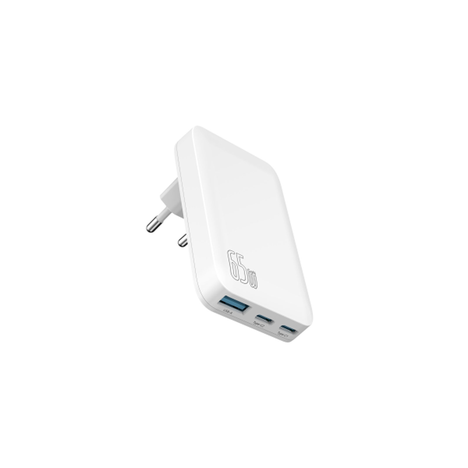 Felixx 65W GaN PD Reiselader Slim, USB-A + 2 USB-C Anschlüsse, weiß, inklusive 100W PD USB-C Kabel