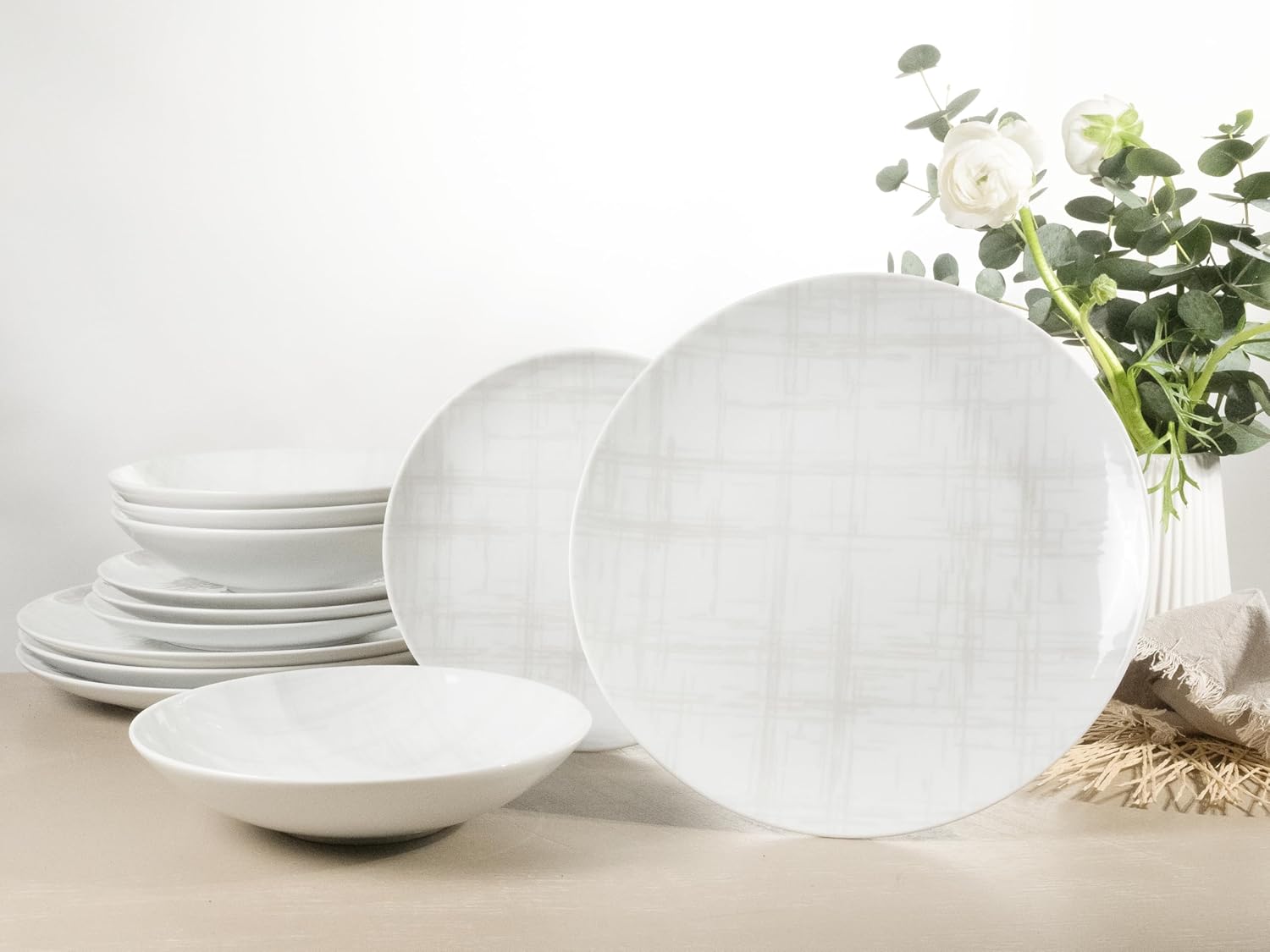 CreaTable, 25867, Serie Shabby Chic - Serie Home , Geschirrset, Teller Set 12 teilig