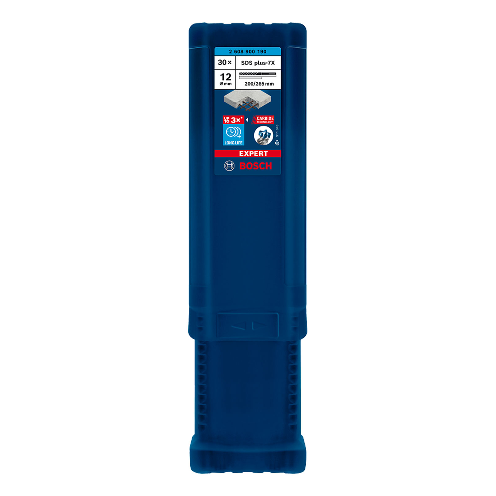 Bosch Professional Expert SDS plus-7X Hammerbohrer, 12 x 200 x 265 mm, 30-tlg.. Fuer Bohrhaemmer