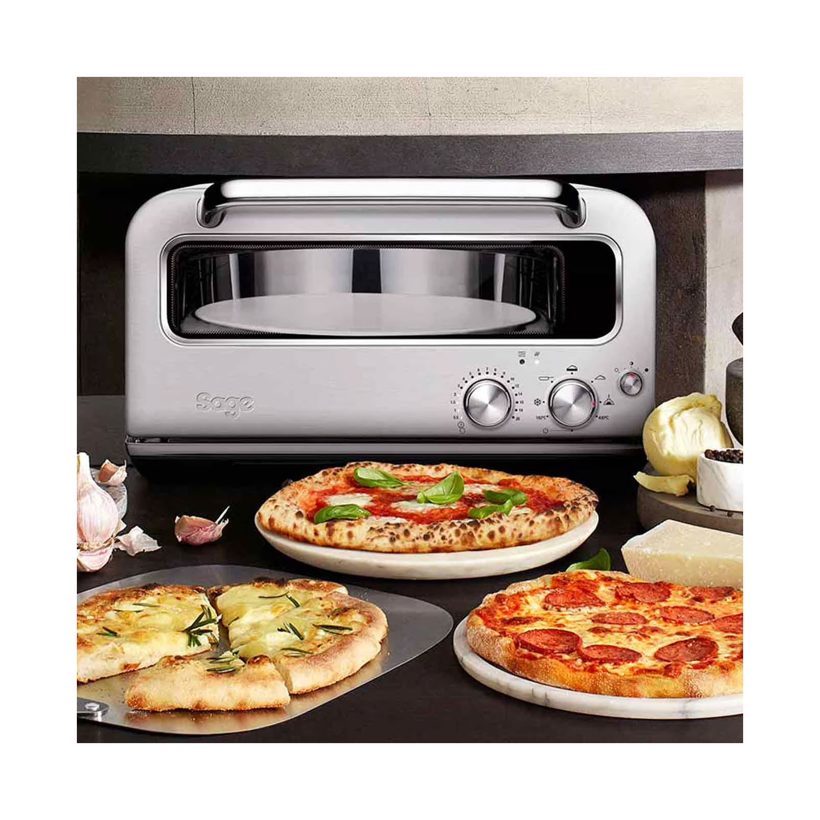 Sage SPZ820BSS the Smart Oven Pizzaiolo Mini-Backofen