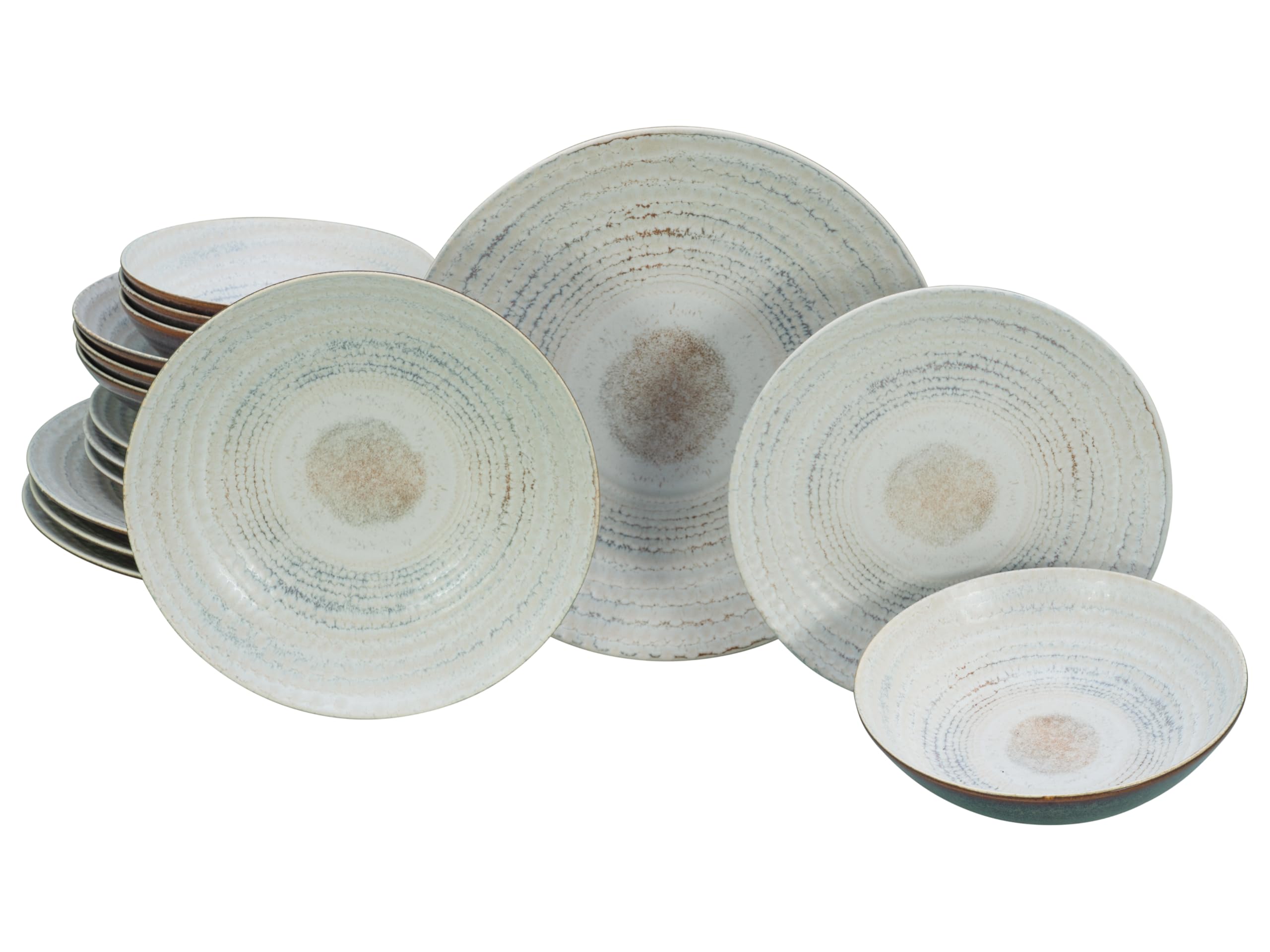 CreaTable, 24855, Serie Neapel Offwhite, 16-teiliges Geschirrset für 4 Personen