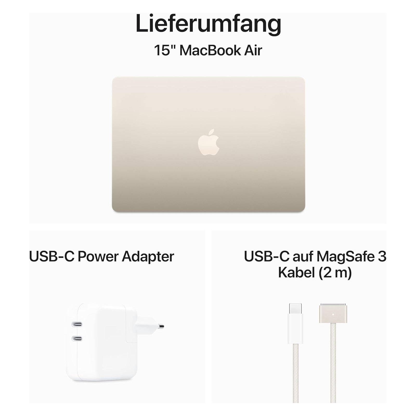 Apple MacBook Air, 15 Zoll, 2024, Polarstern